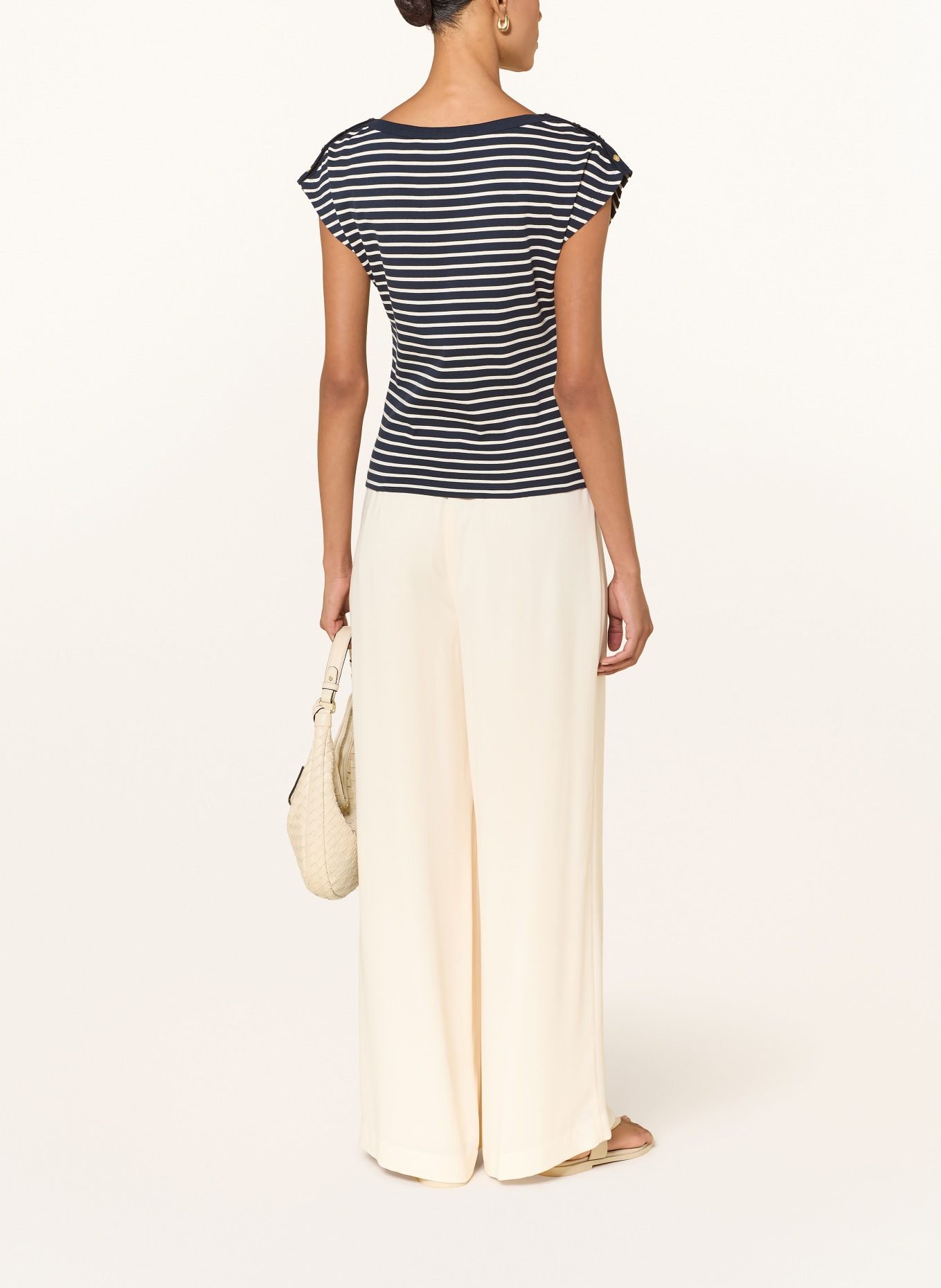 TOMMY HILFIGER T-Shirt: DUNKELBLAU / ECRU