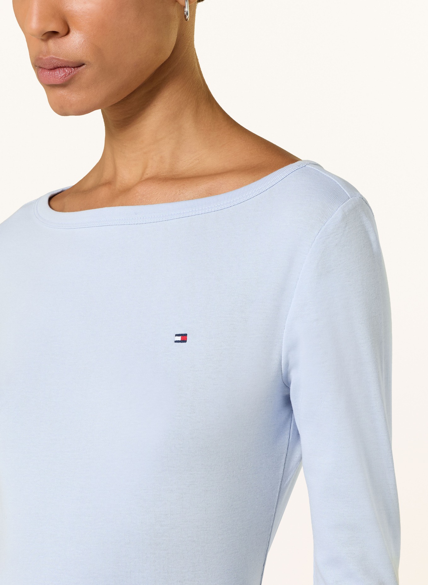 TOMMY HILFIGER Shirt mit 3/4-Arm: HELLBLAU