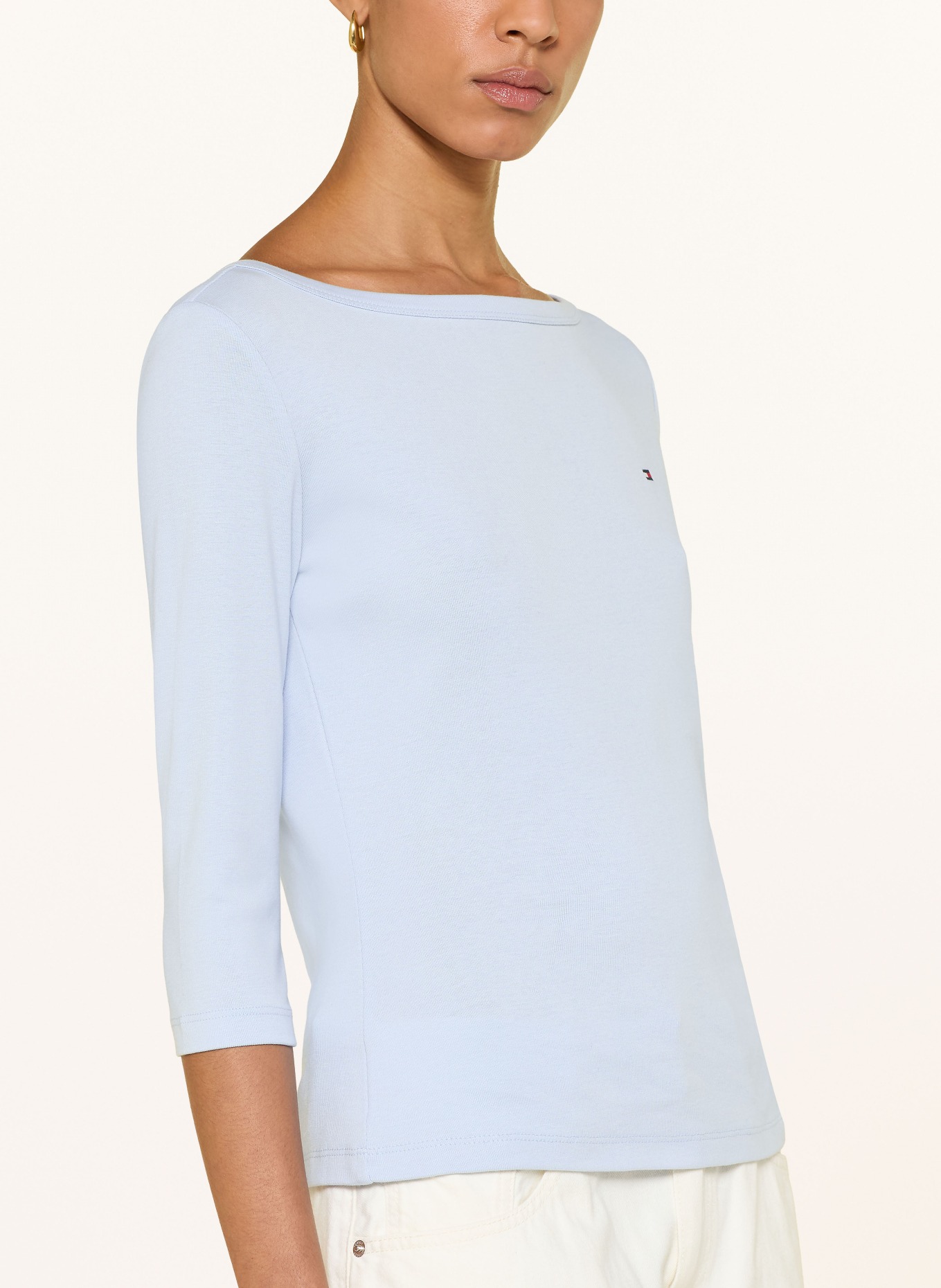 TOMMY HILFIGER Shirt mit 3/4-Arm: HELLBLAU