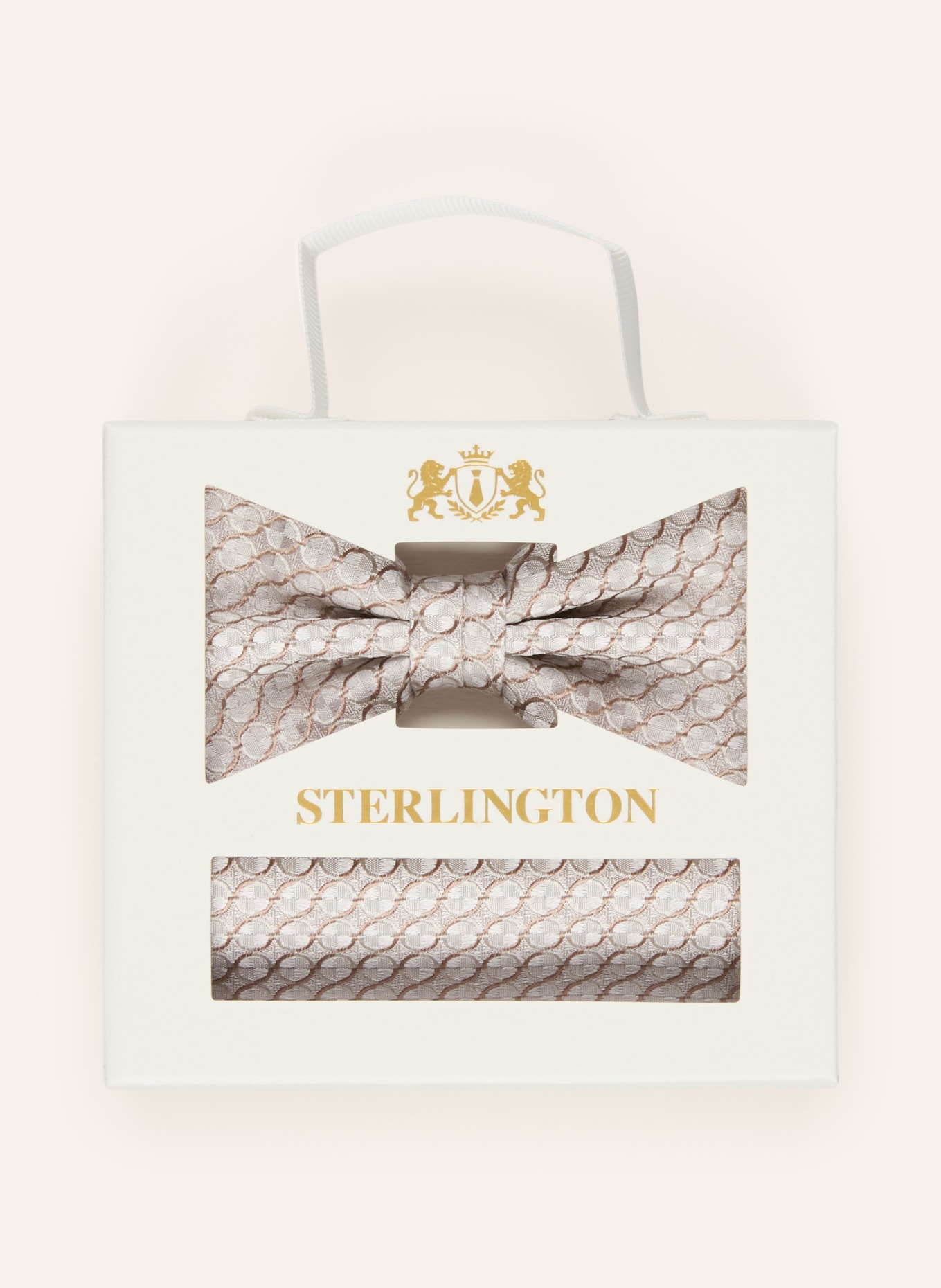Sterlington Set: Fliege und Einstecktuch: BEIGE / HELLBRAUN