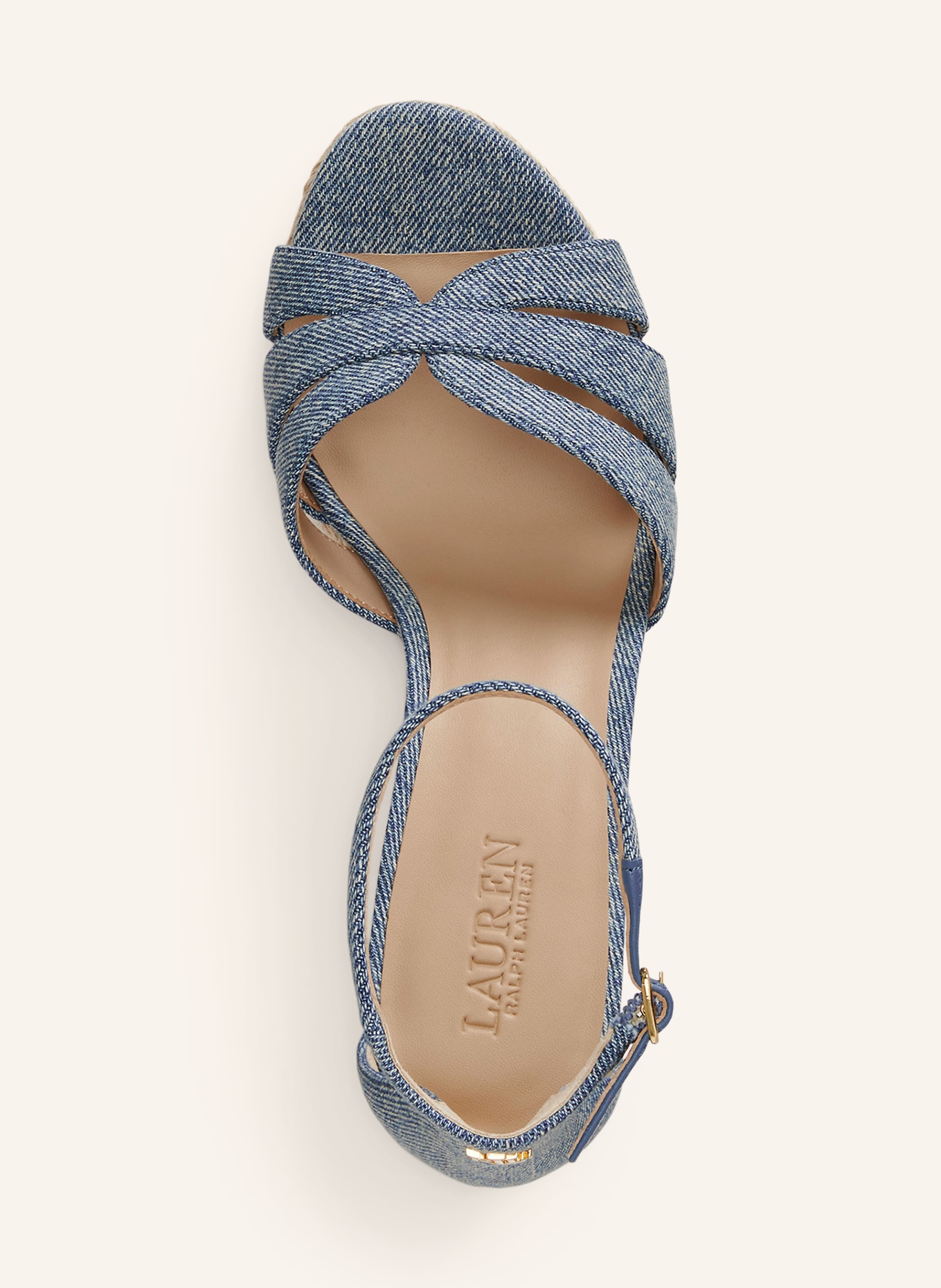 LAUREN RALPH LAUREN Klapki NELLIE: JASNONIEBIESKI