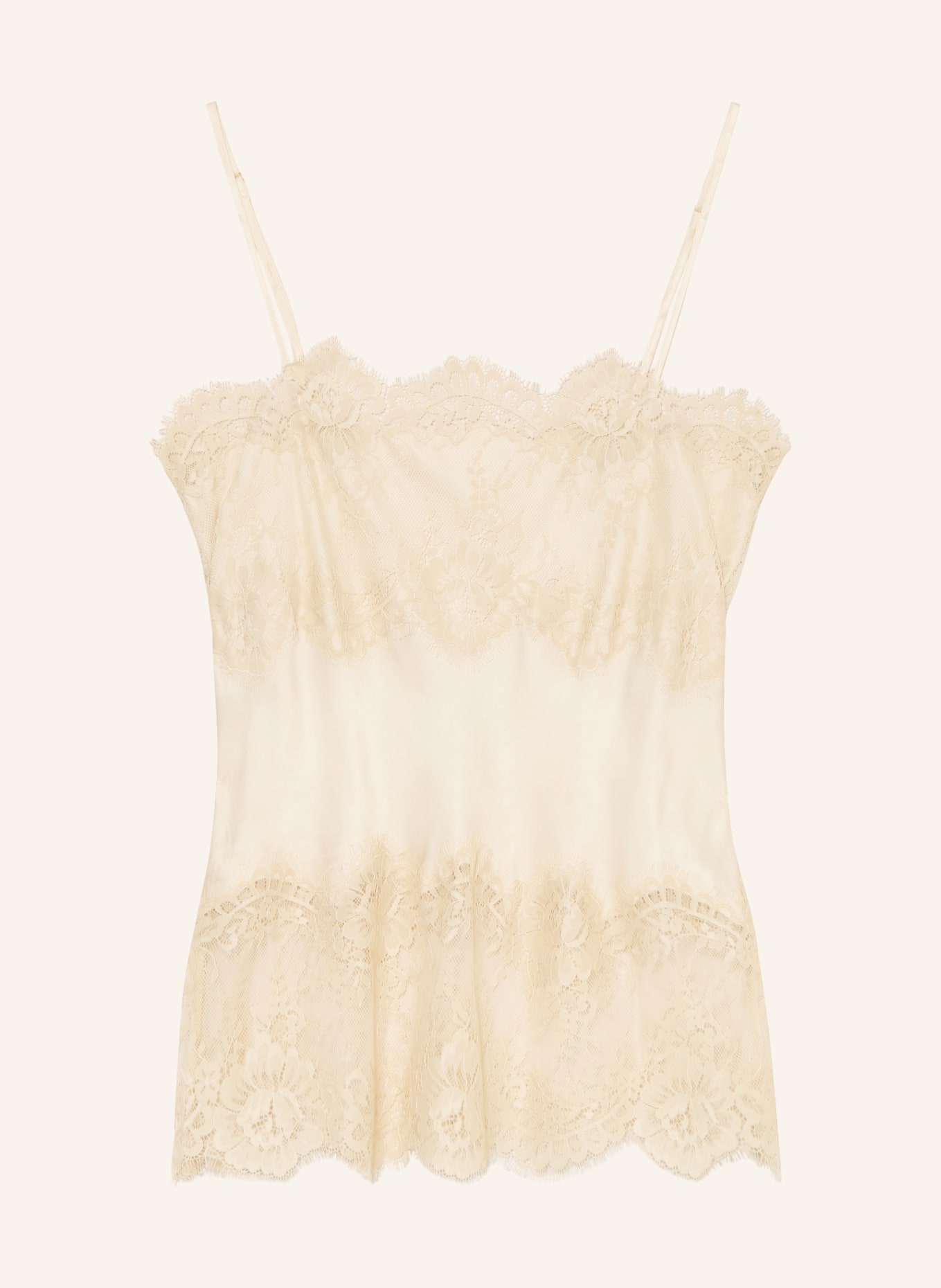Herskind LINNEA Satin Top with Lace: CREAM