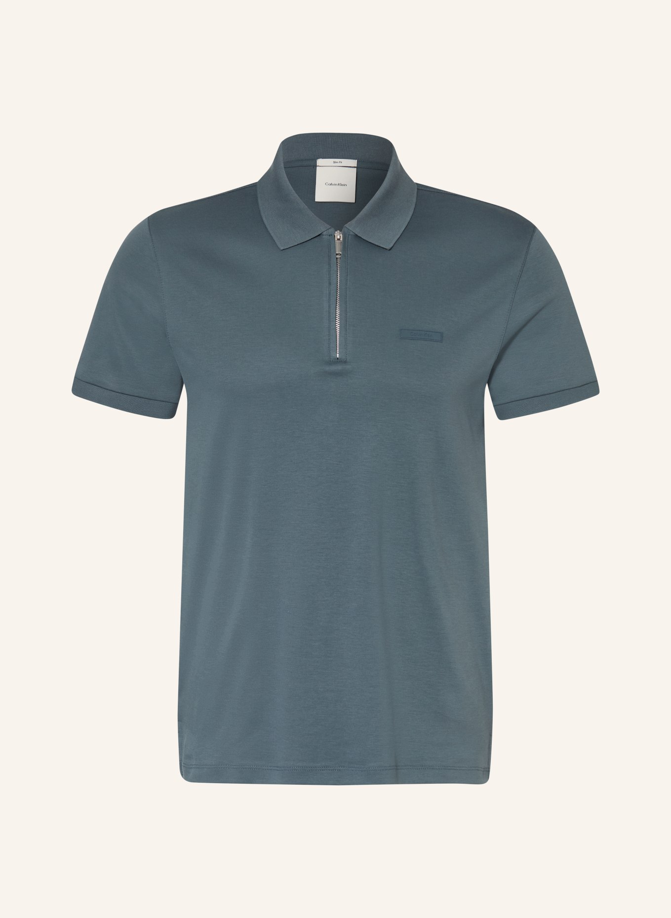 Calvin Klein Jerseyové polo tričko Slim Fit: PETROLEJOVÁ