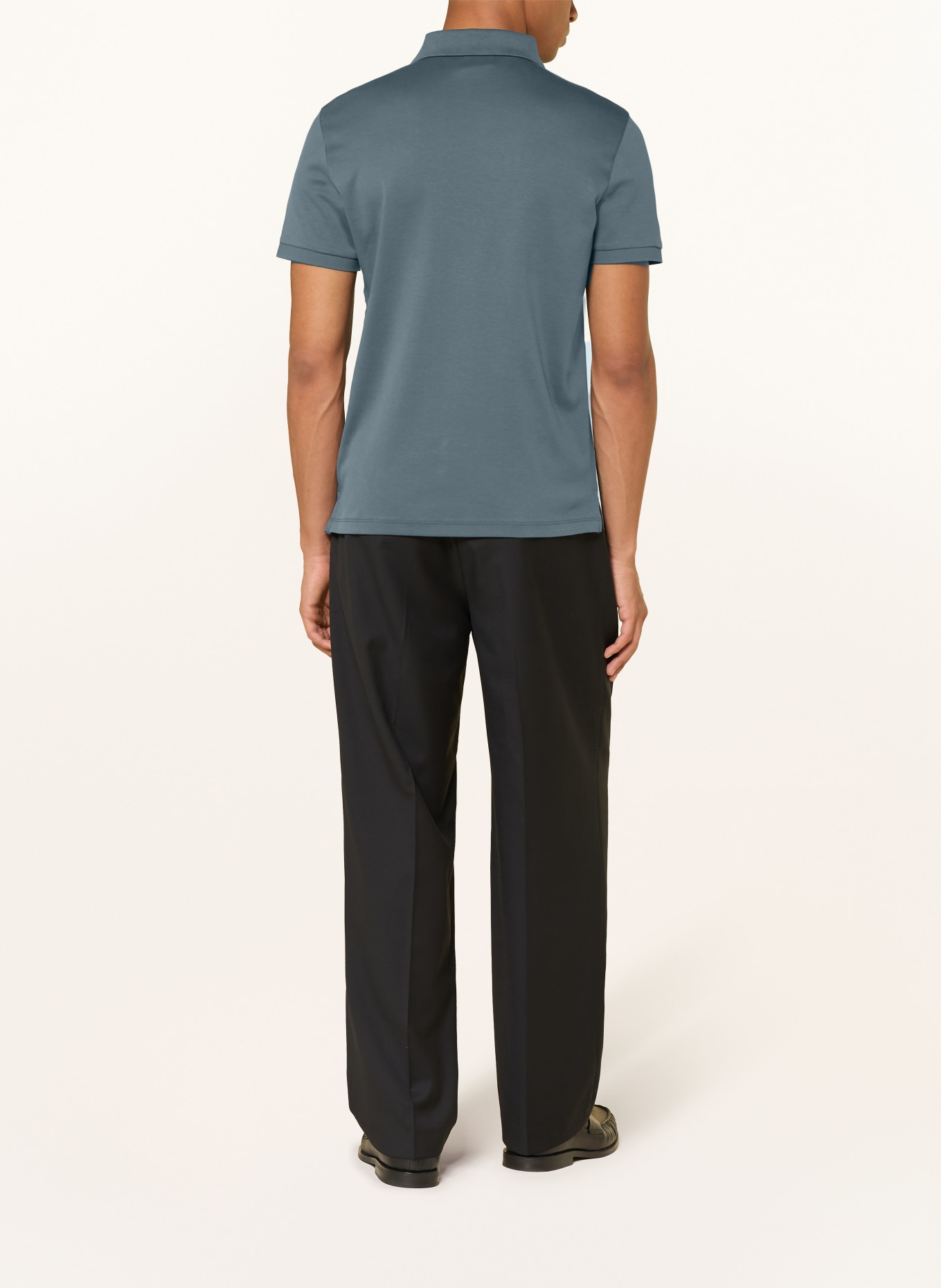 Calvin Klein Jerseyové polo tričko Slim Fit: PETROLEJOVÁ