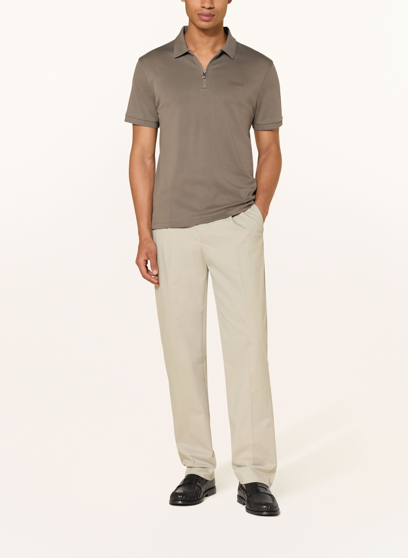 Calvin Klein Jerseyové polo tričko Slim Fit: KHAKI