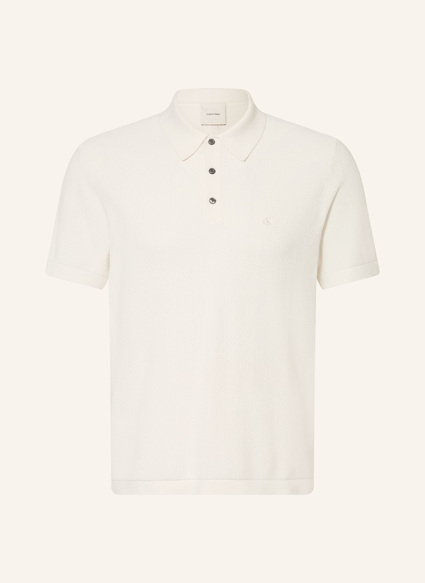 Calvin Klein Piqué-poloshirt: CRÈME