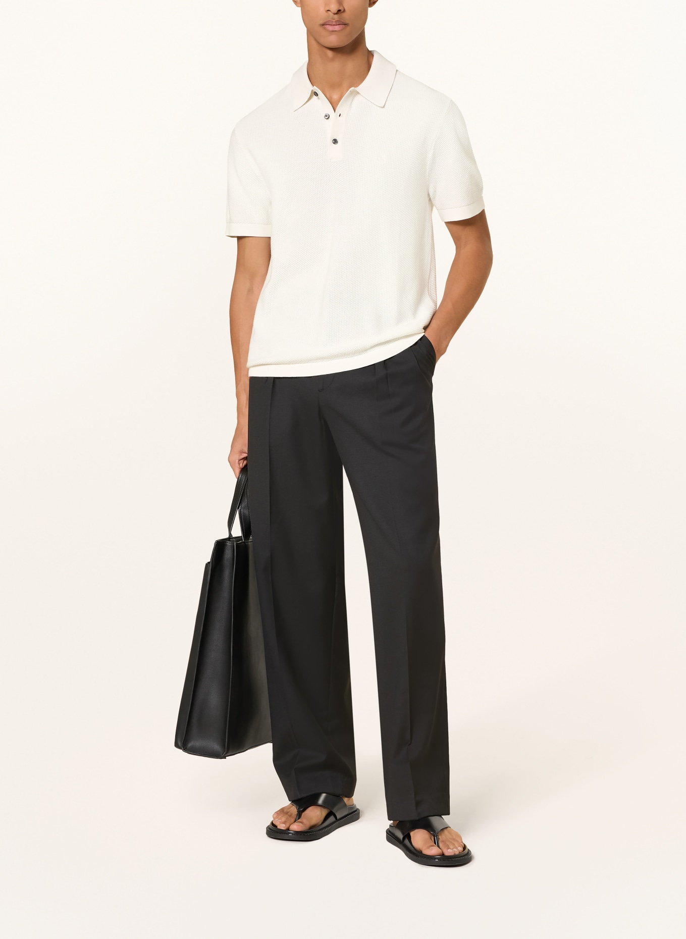 Calvin Klein Piqué-poloshirt: CRÈME