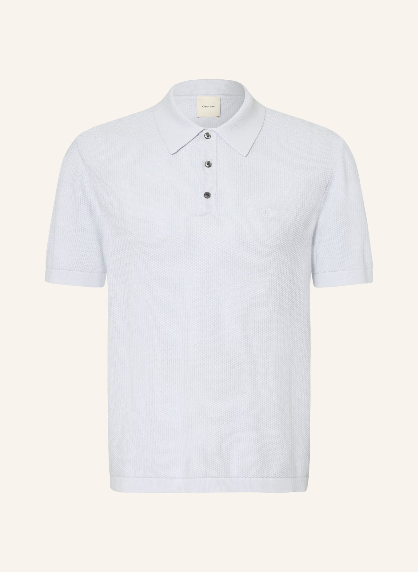 Calvin Klein Piqué-poloshirt: LICHTBLAUW