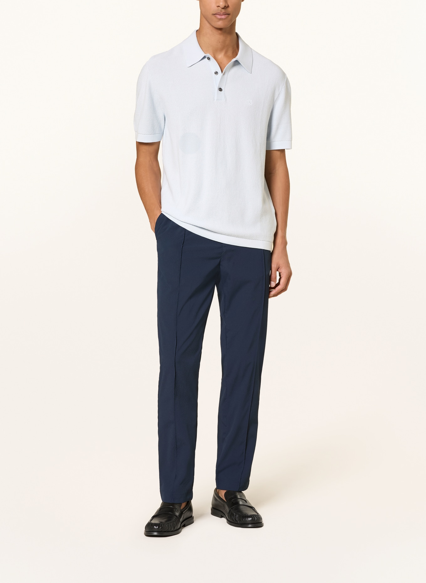 Calvin Klein Piqué-poloshirt: LICHTBLAUW