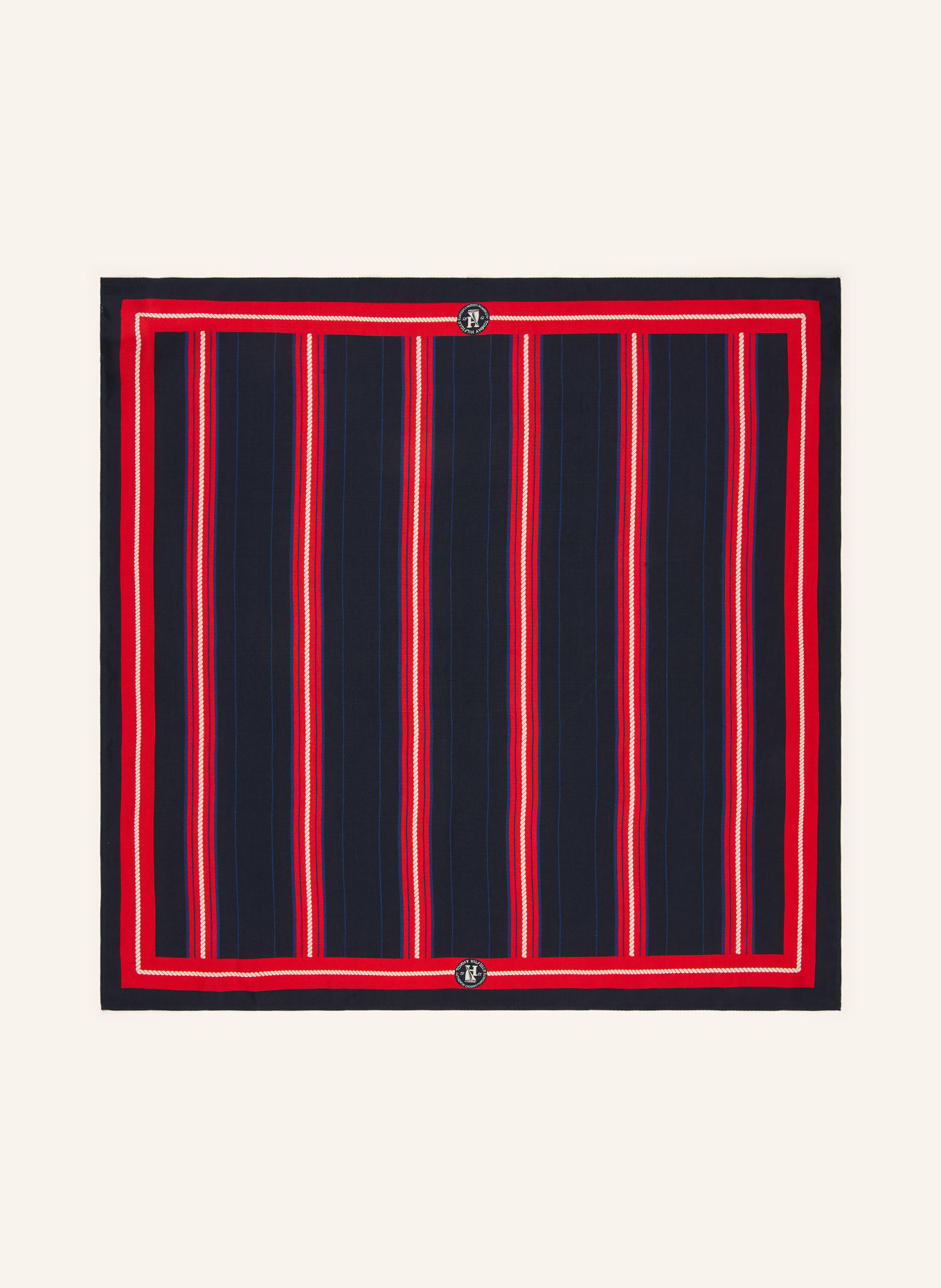 TOMMY HILFIGER Silk scarf: DARK BLUE / RED / WHITE