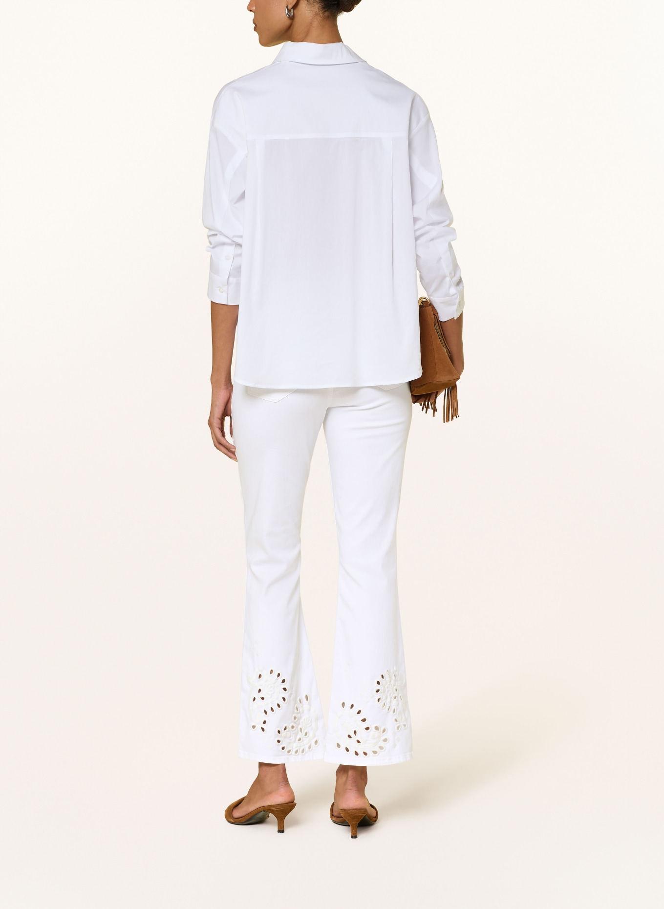 BRAX Bootcut-jeans SHAKIRA S met opengewerkte rand: 99 WHITE