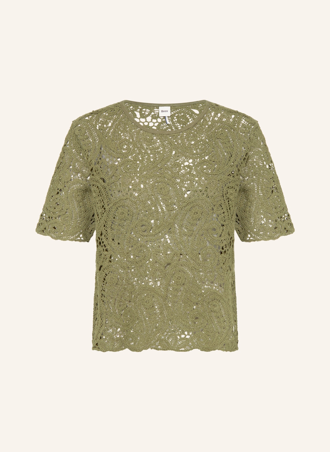 BRAX Crochet Shirt CARA S: OLIVE