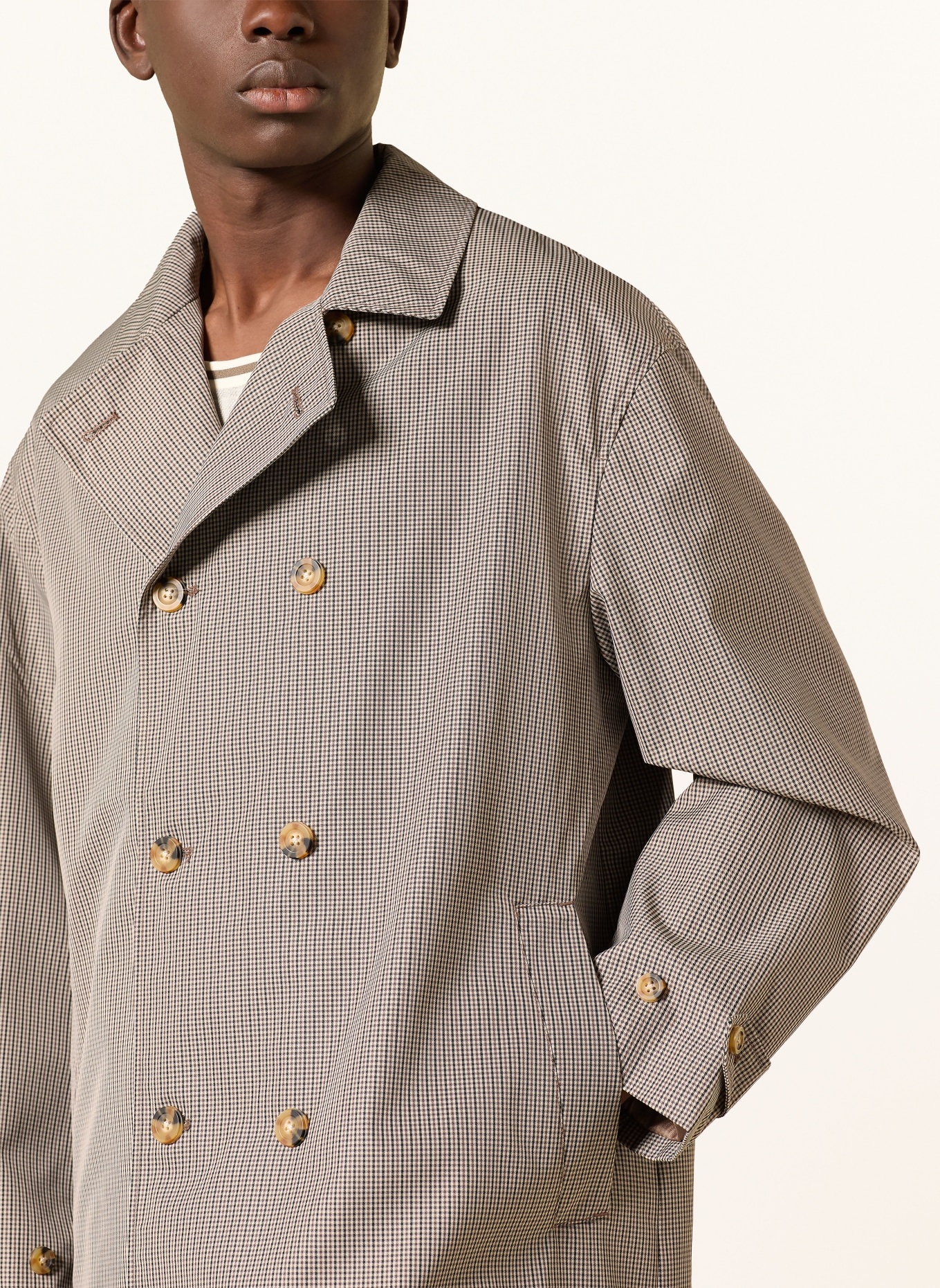 LES DEUX Trench coat: TAUPE / BEIGE / BLACK