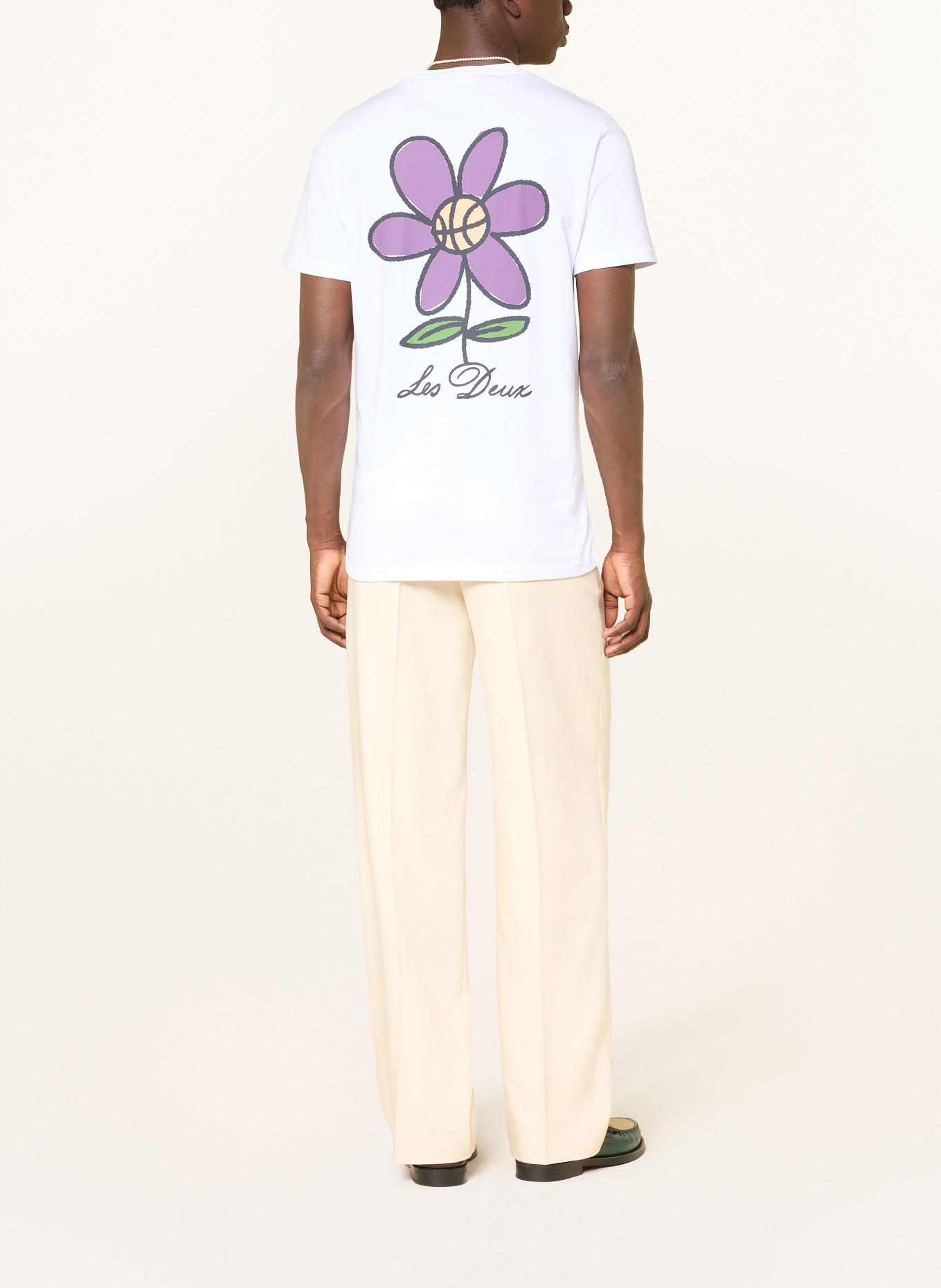 LES DEUX FLOWER T-shirt: WHITE / PURPLE / BLACK