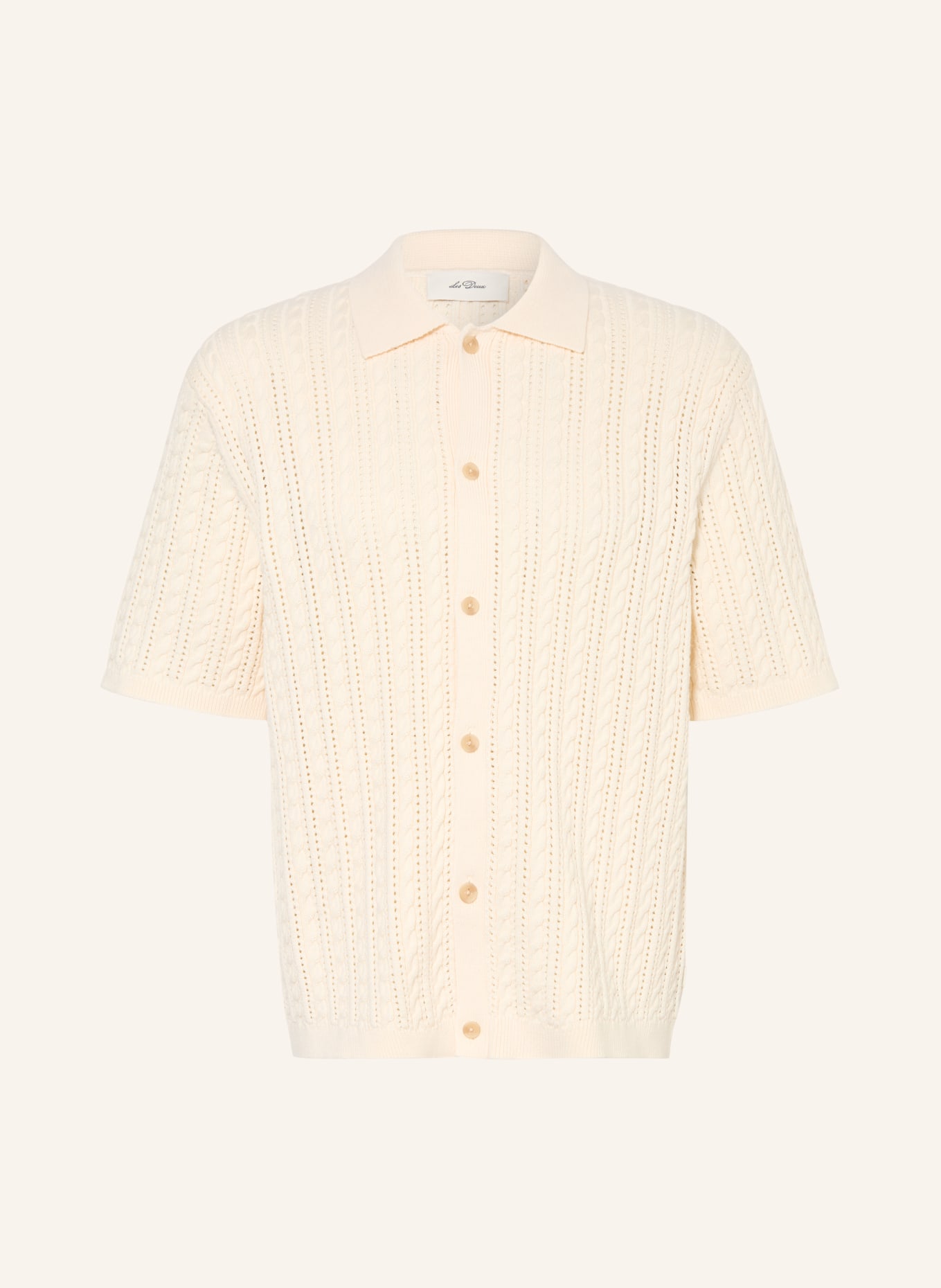LES DEUX Strickhemd Regular Fit: ECRU