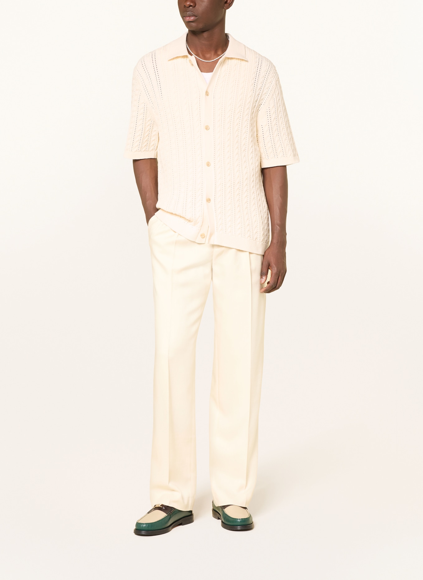 LES DEUX Strickhemd Regular Fit: ECRU