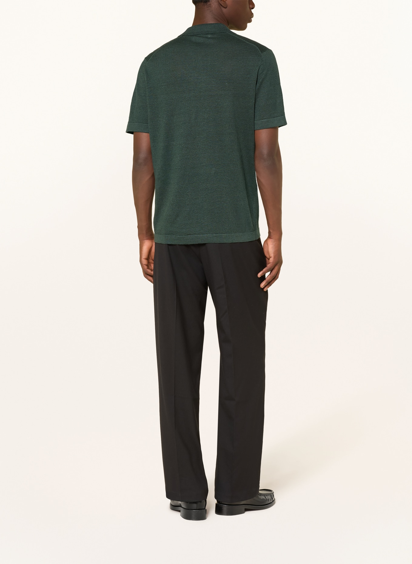 LES DEUX Polo en maille avec lin: GROEN