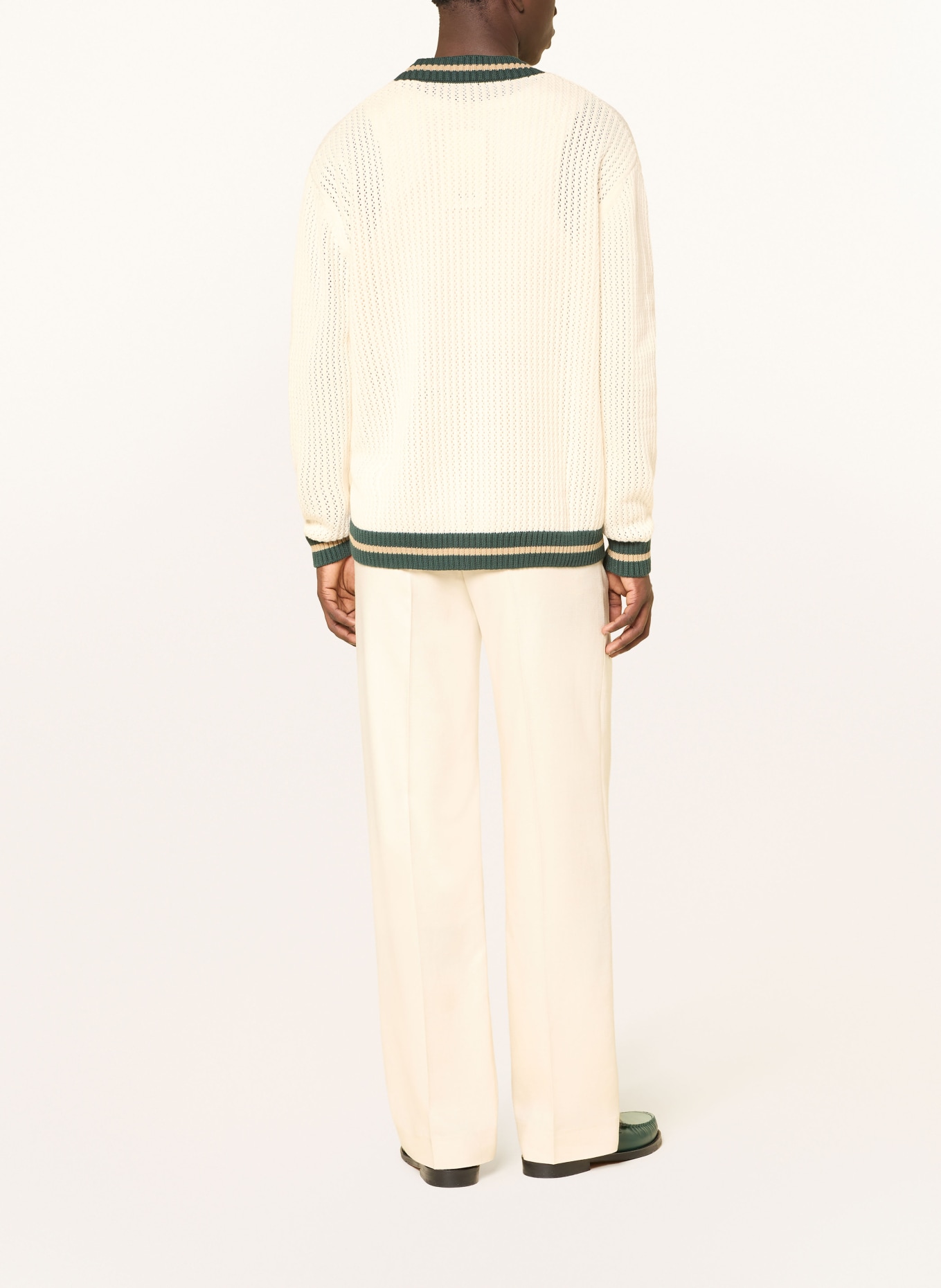 LES DEUX Strickjacke: ECRU / BEIGE / DUNKELGRÜN