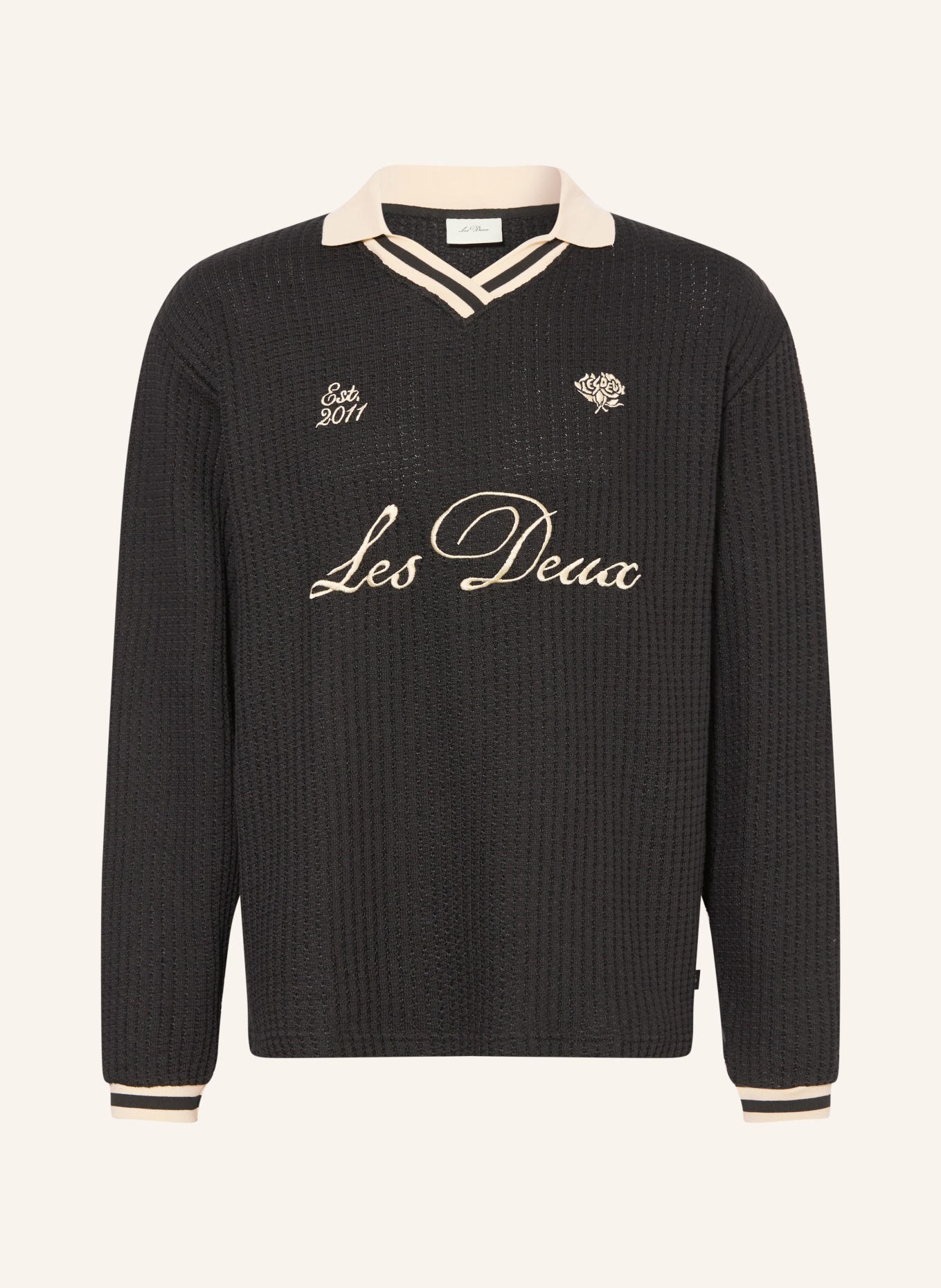 LES DEUX Pullover: SCHWARZ / ECRU