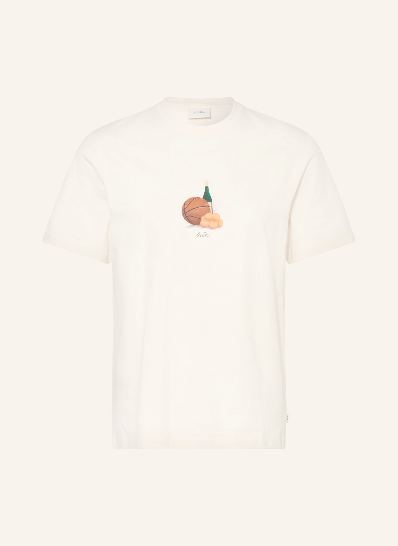 LES DEUX T-shirt LEMONS: ECRU / BRUIN / DONKERGROEN