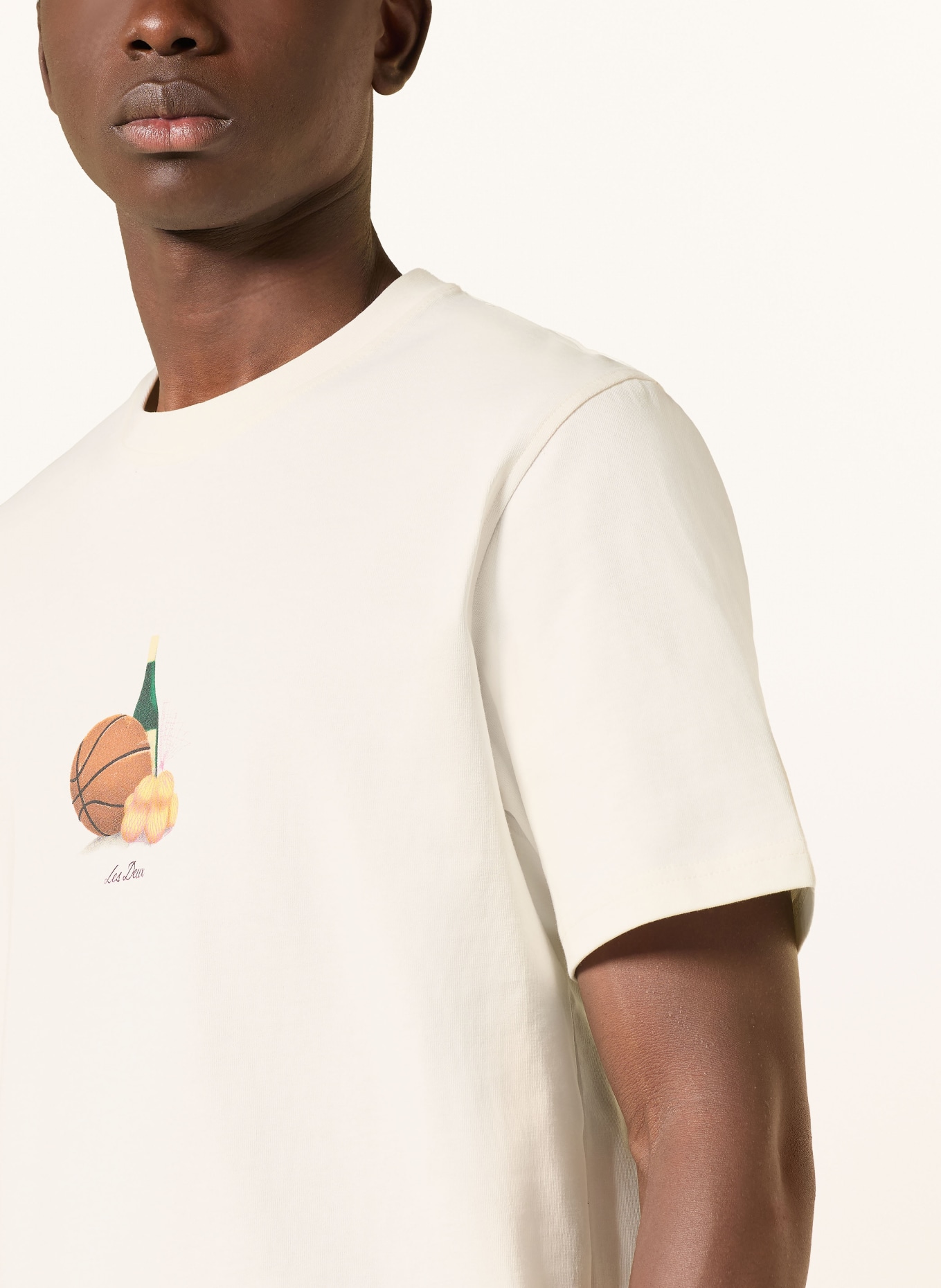 LES DEUX T-shirt LEMONS: ECRU / BRUIN / DONKERGROEN