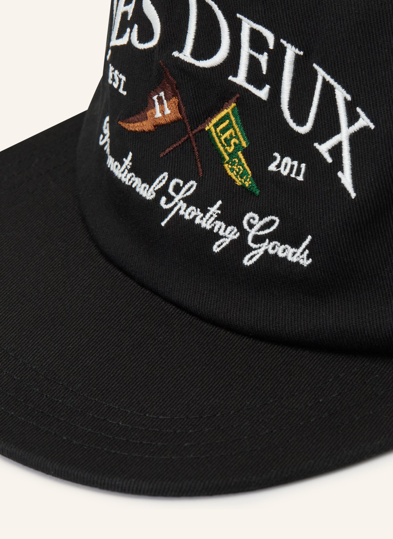 LES DEUX Cap IVY LEAGUE TWILL LETTERMAN CAP: BLACK