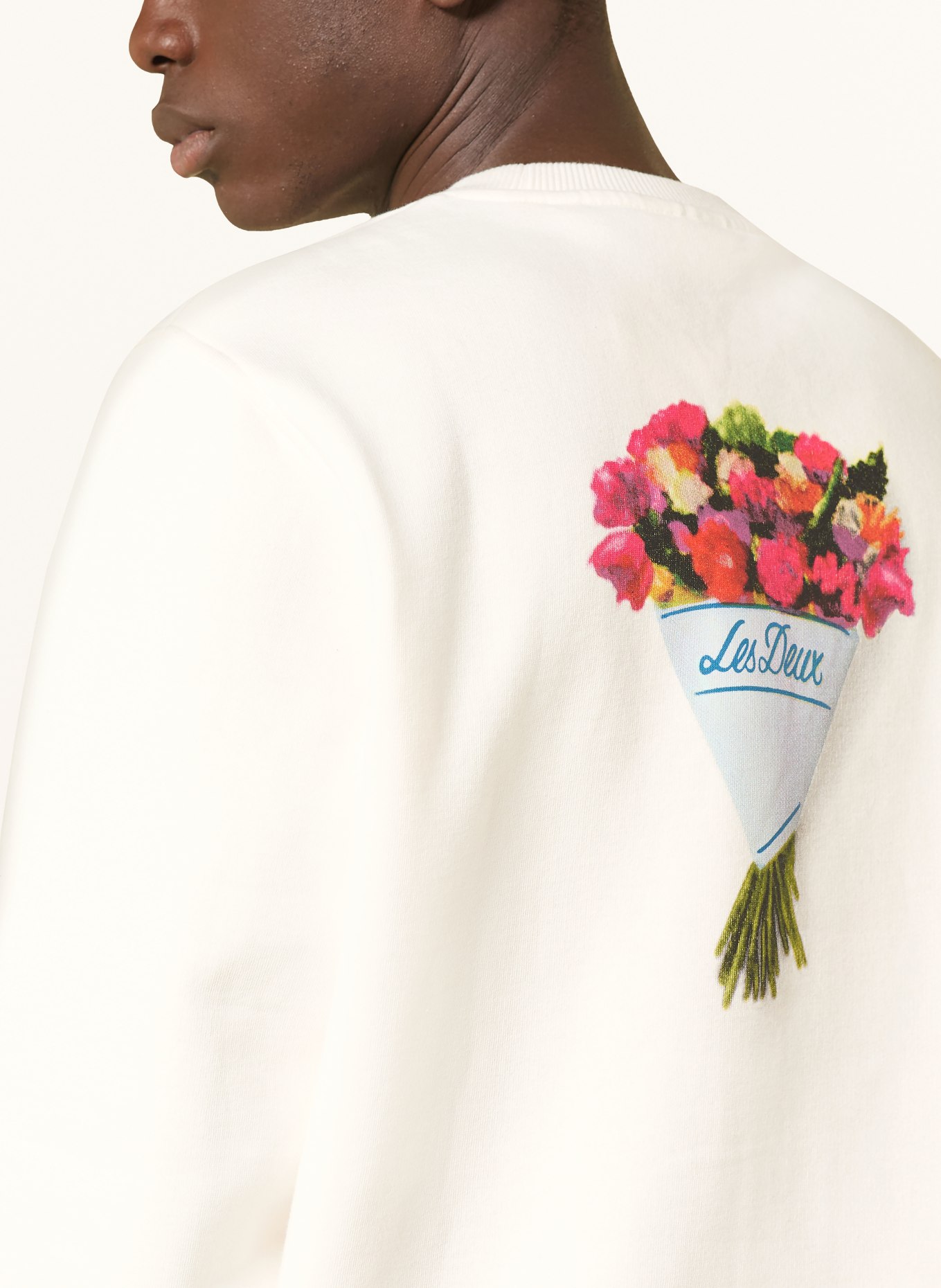 LES DEUX Sweatshirt BOUQUET: ECRU / PINK / GRÜN