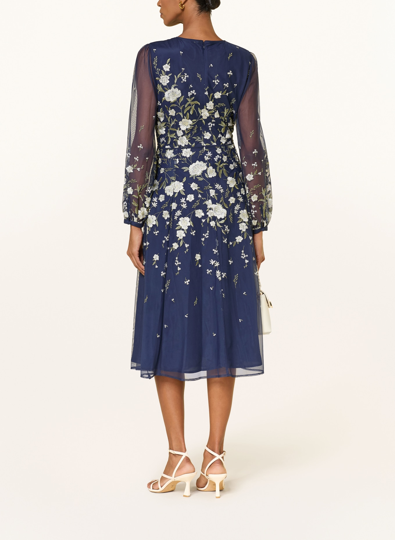 HOBBS Kleid LOIS: DUNKELBLAU / CREME / HELLGRÜN