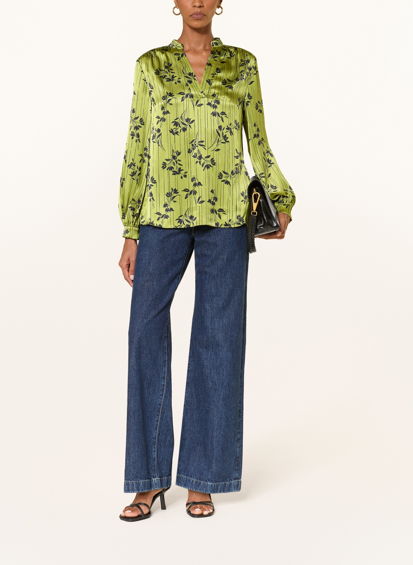 HOBBS Blusenshirt FARA: GRÜN / SCHWARZ