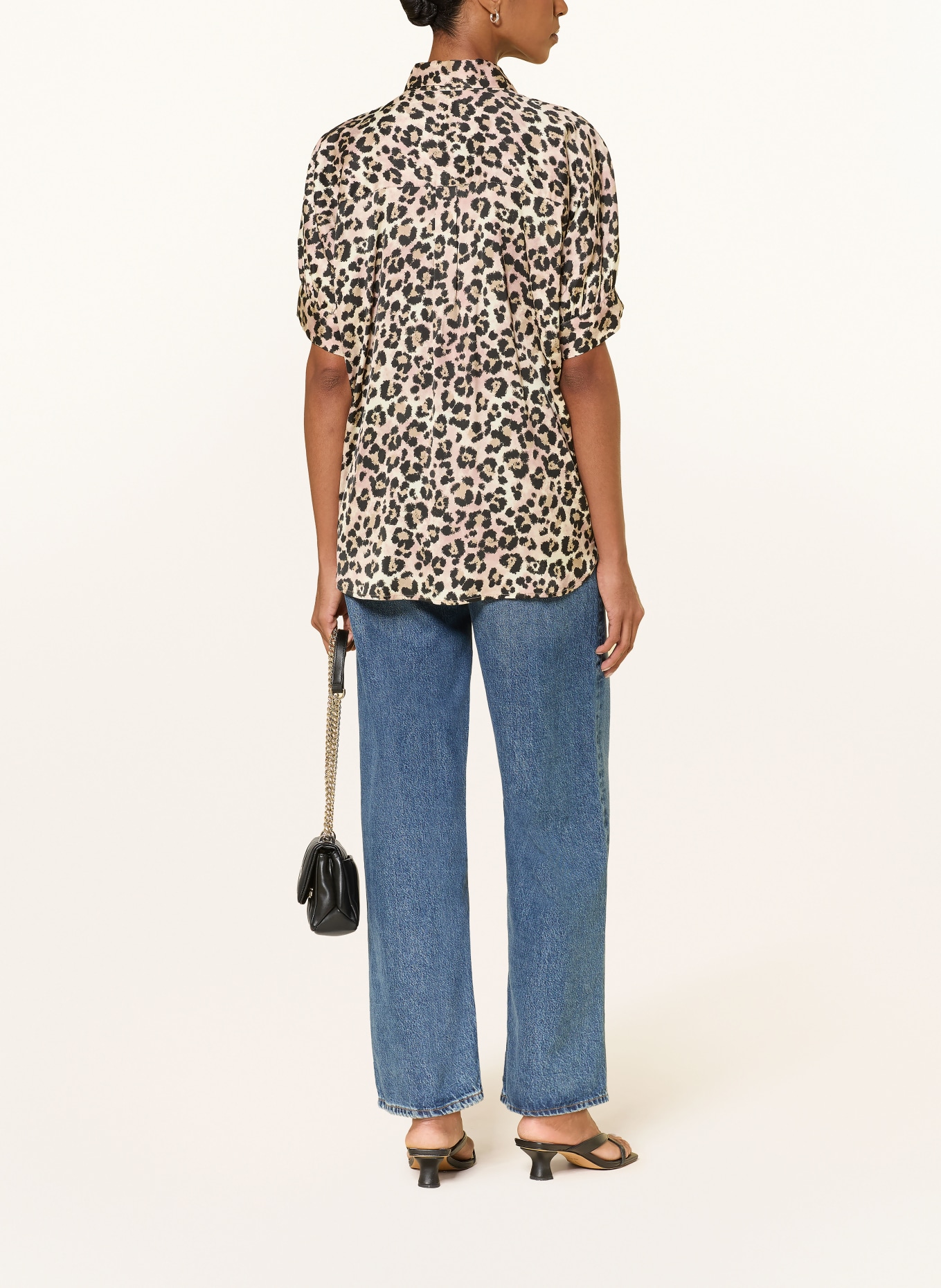 lilienfels Satin blouse: BEIGE / BLACK