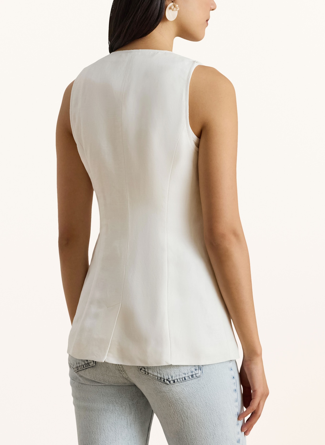 LAUREN RALPH LAUREN Blazervest met linnen: WIT