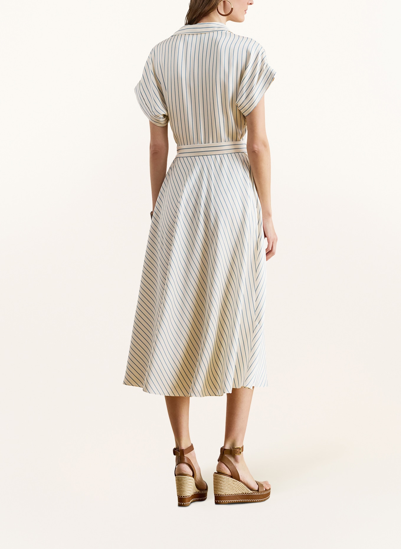 LAUREN RALPH LAUREN Jurk met wikkellook: ECRU / BLAUWGRIJS