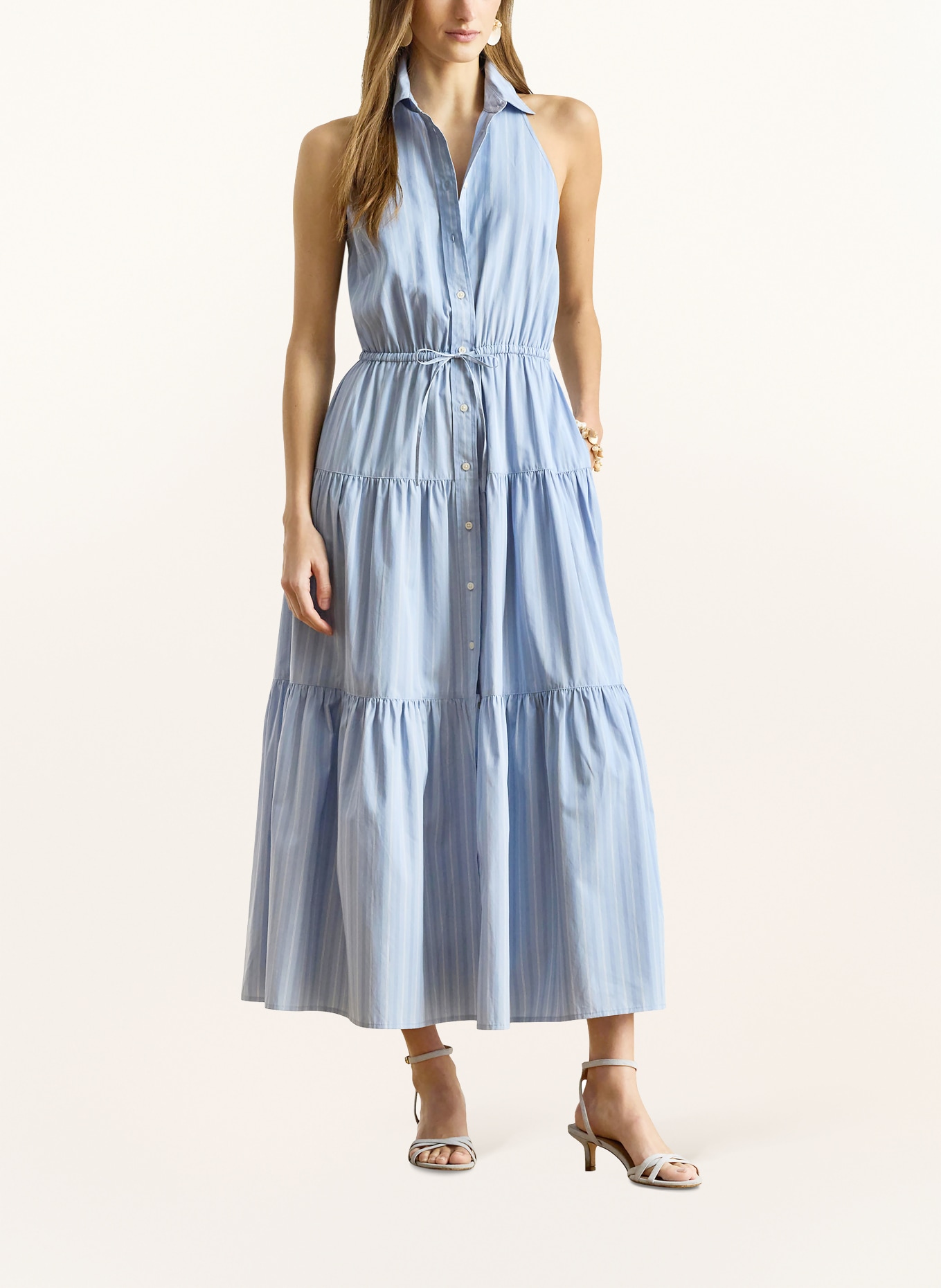 LAUREN RALPH LAUREN Shirt dress: LIGHT BLUE / WHITE