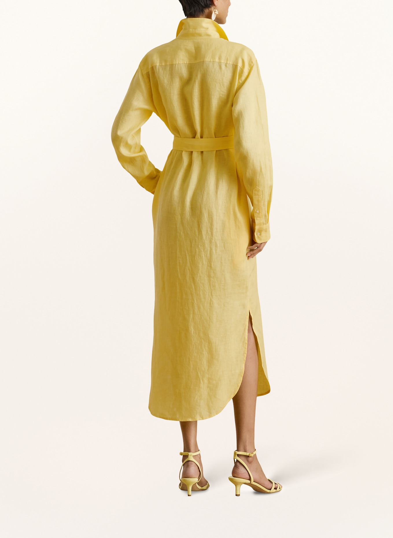 LAUREN RALPH LAUREN Linnen overhemdjurk: GEEL