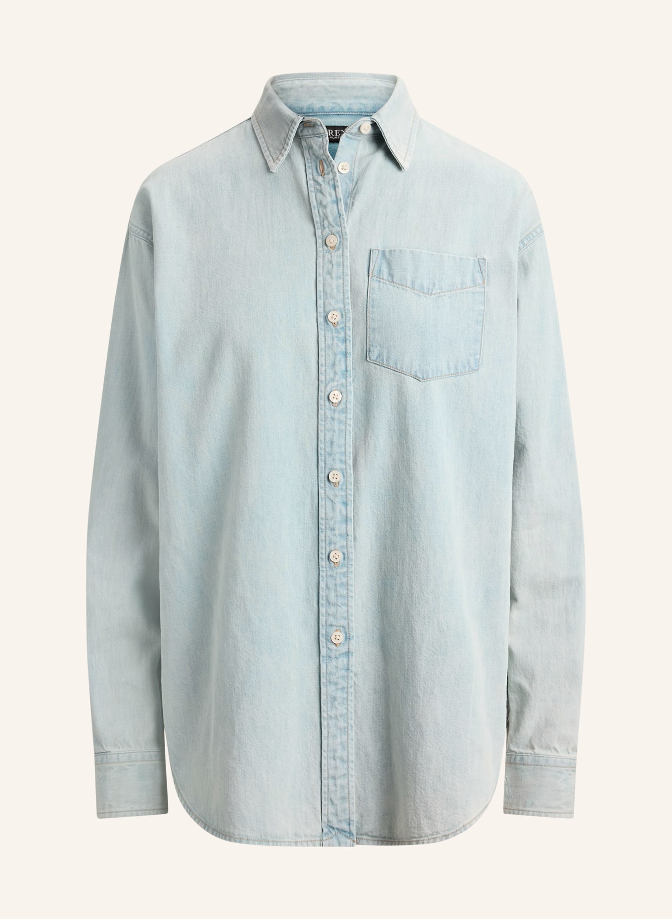 LAUREN RALPH LAUREN Jeansbluse: HELLBLAU