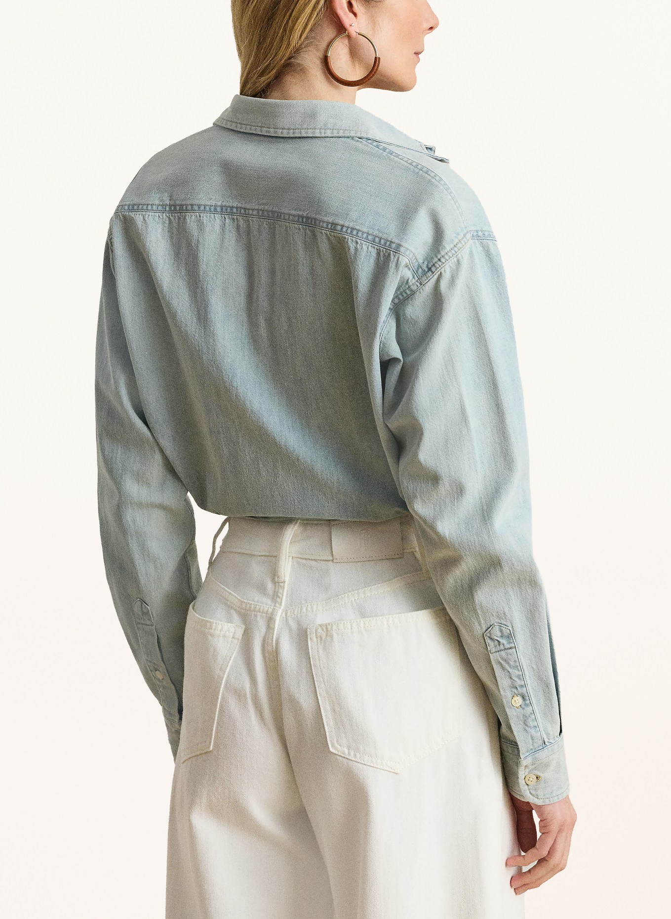 LAUREN RALPH LAUREN Jeansbluse: HELLBLAU