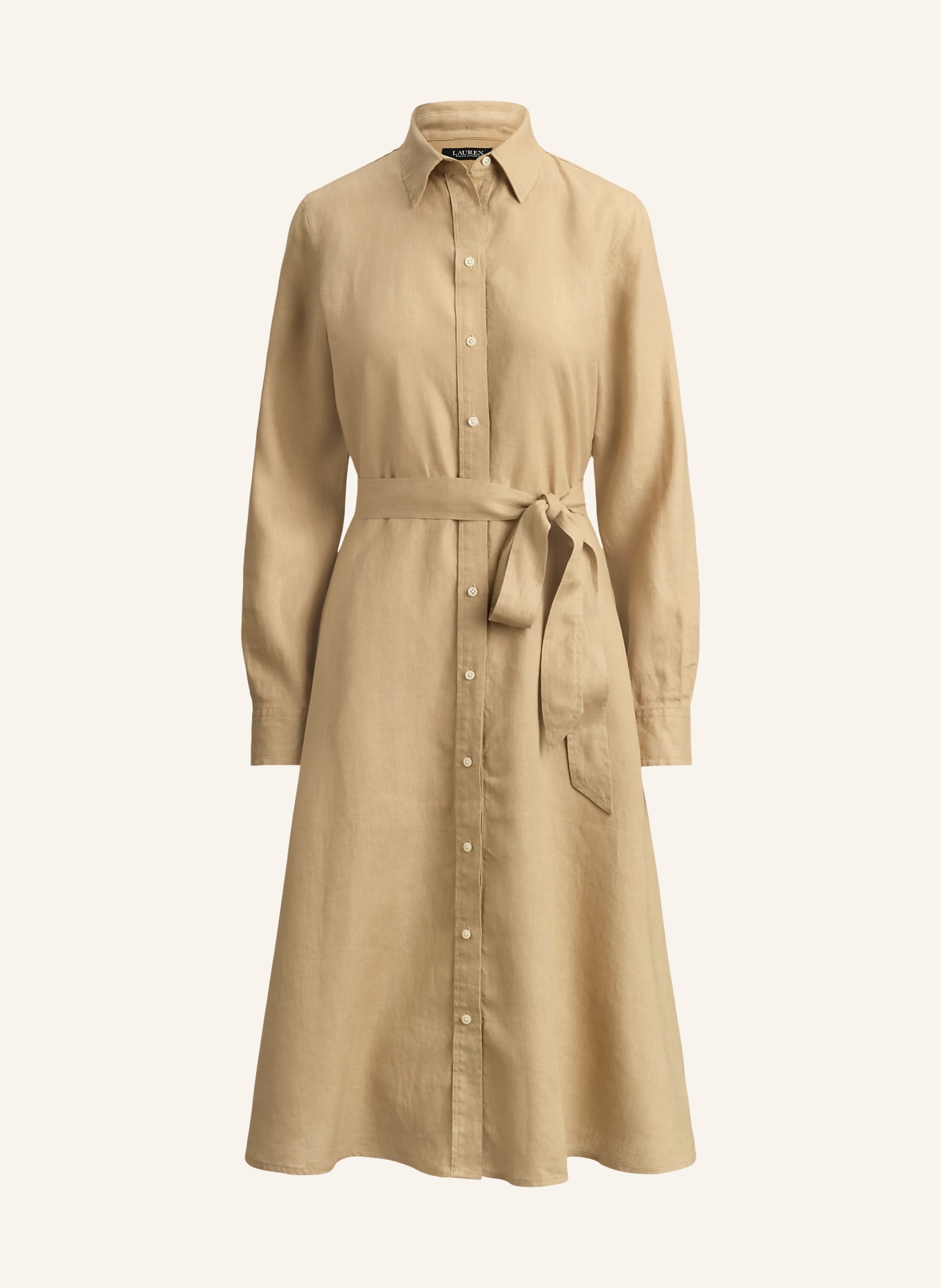 LAUREN RALPH LAUREN Linen shirt dress: BEIGE