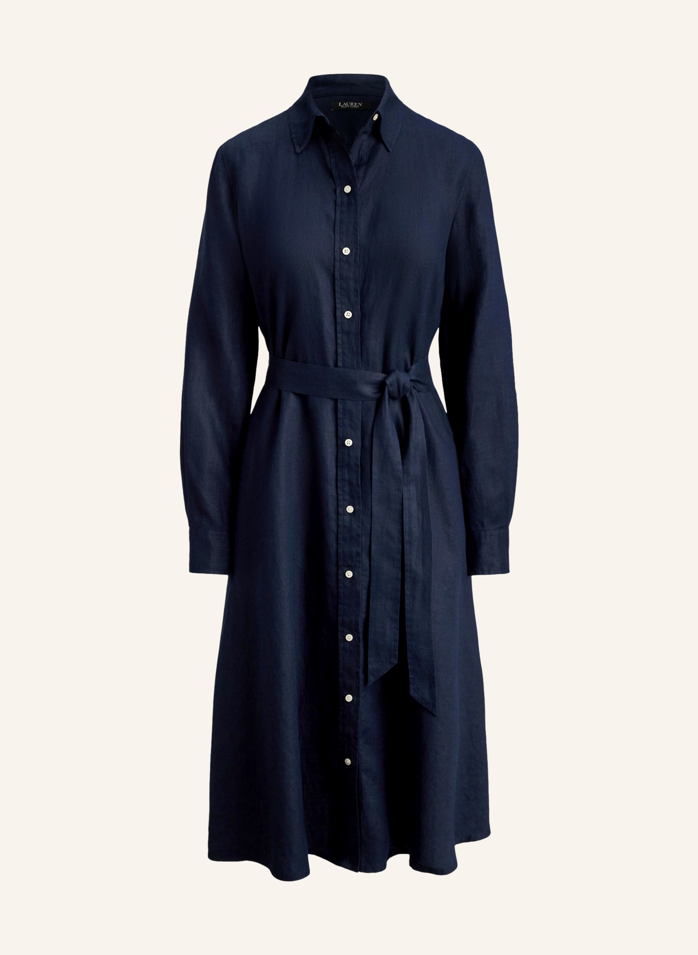 LAUREN RALPH LAUREN Linen shirt dress: DARK BLUE