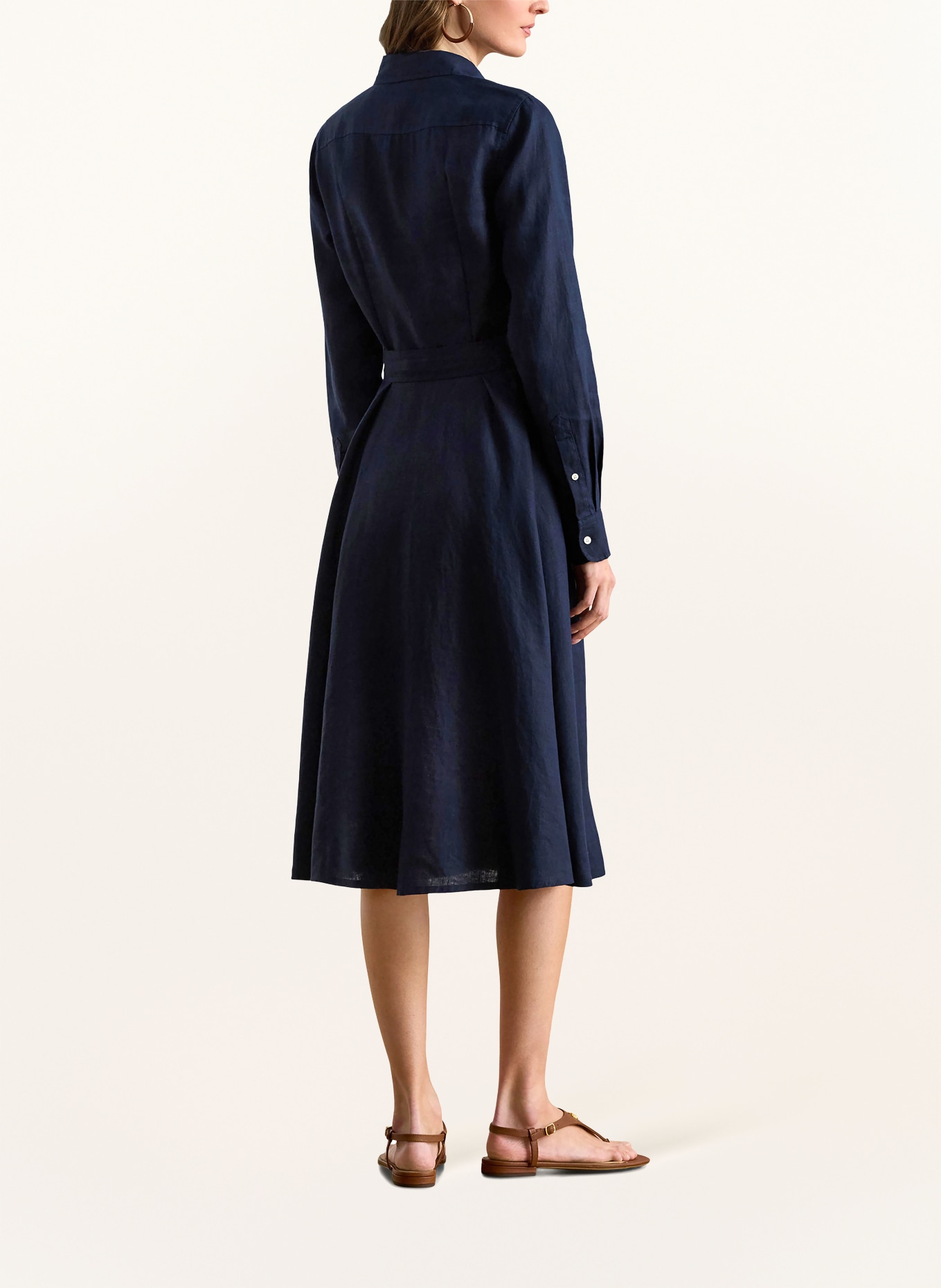 LAUREN RALPH LAUREN Linen shirt dress: DARK BLUE