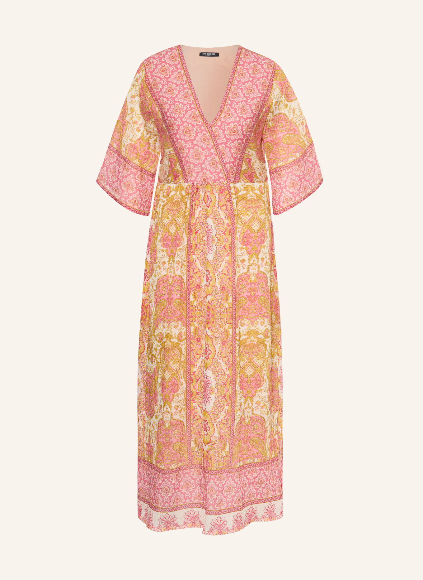 Ana Alcazar Dress: PINK / CREAM / OLIVE