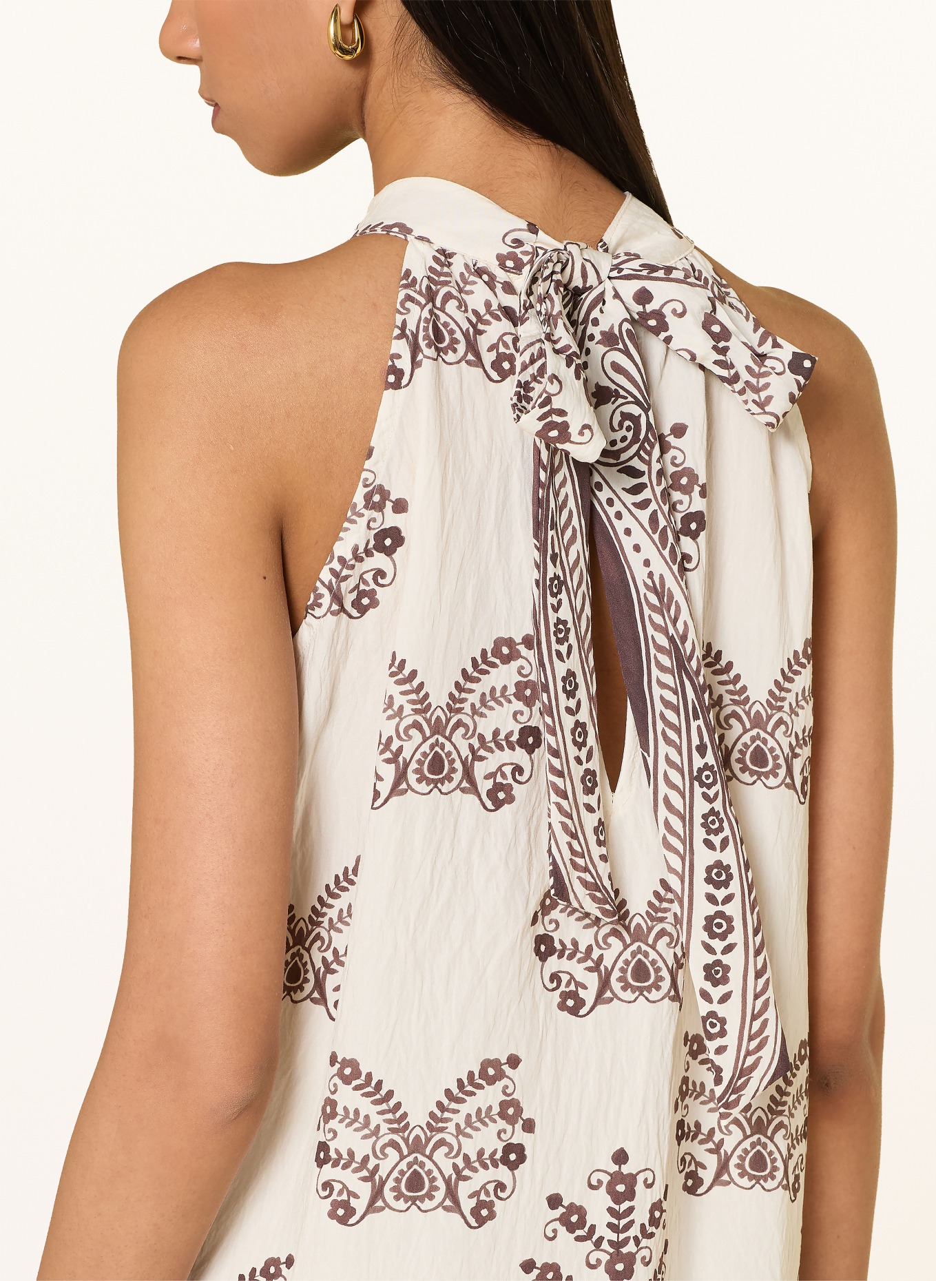 Ana Alcazar Kleid: CREME / DUNKELBRAUN