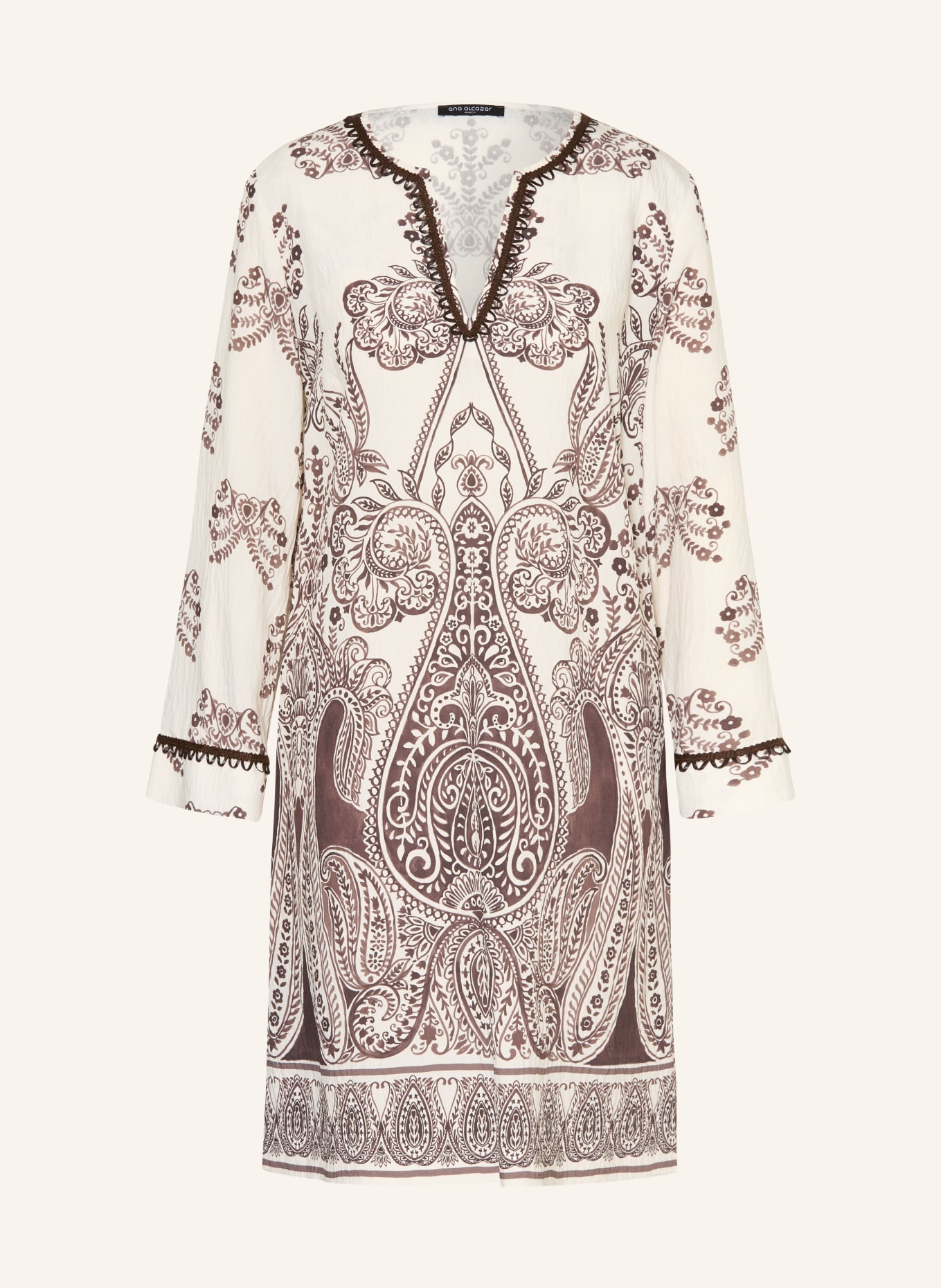 Ana Alcazar Kleid: CREME / DUNKELBRAUN