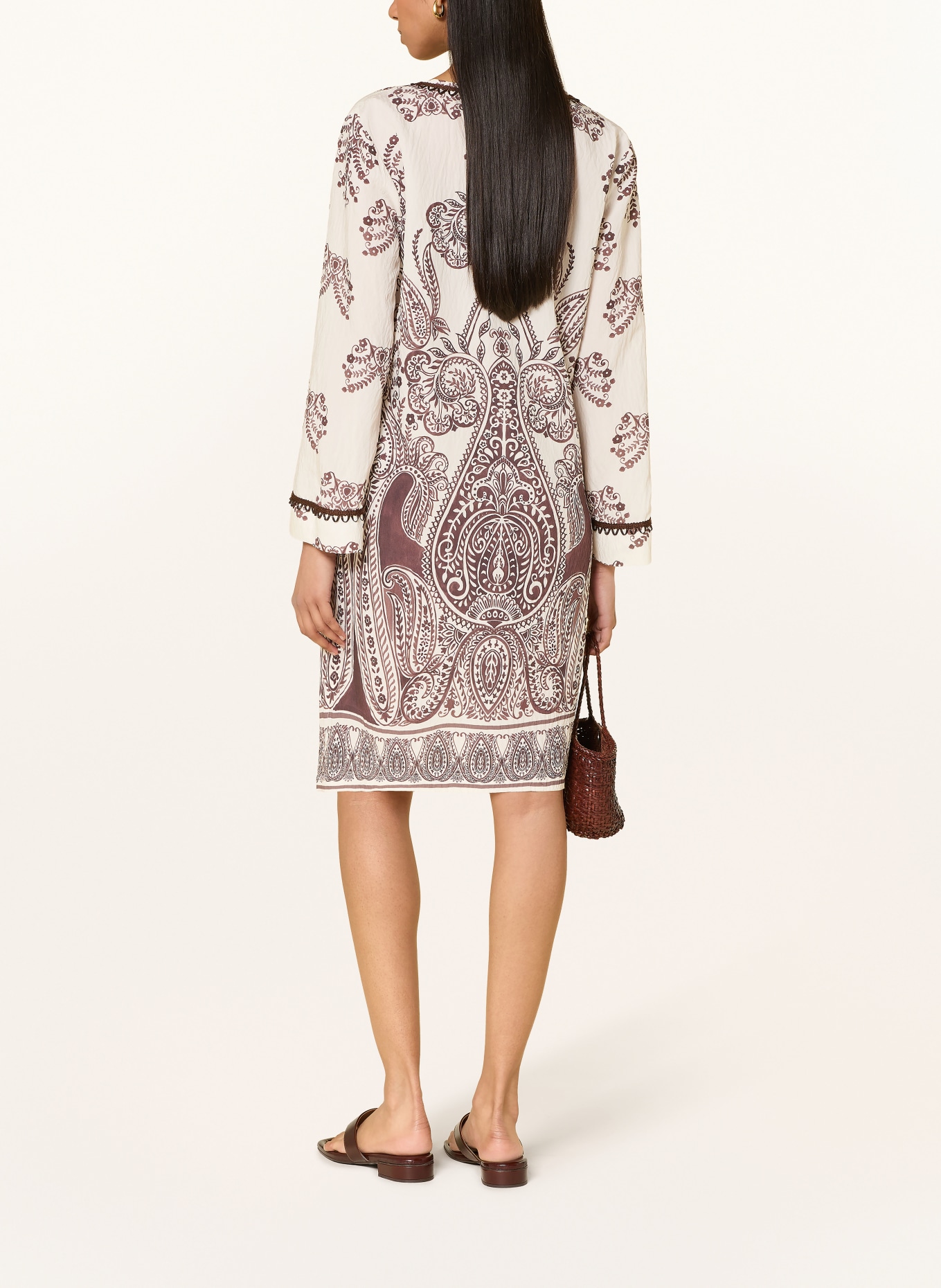 Ana Alcazar Kleid: CREME / DUNKELBRAUN