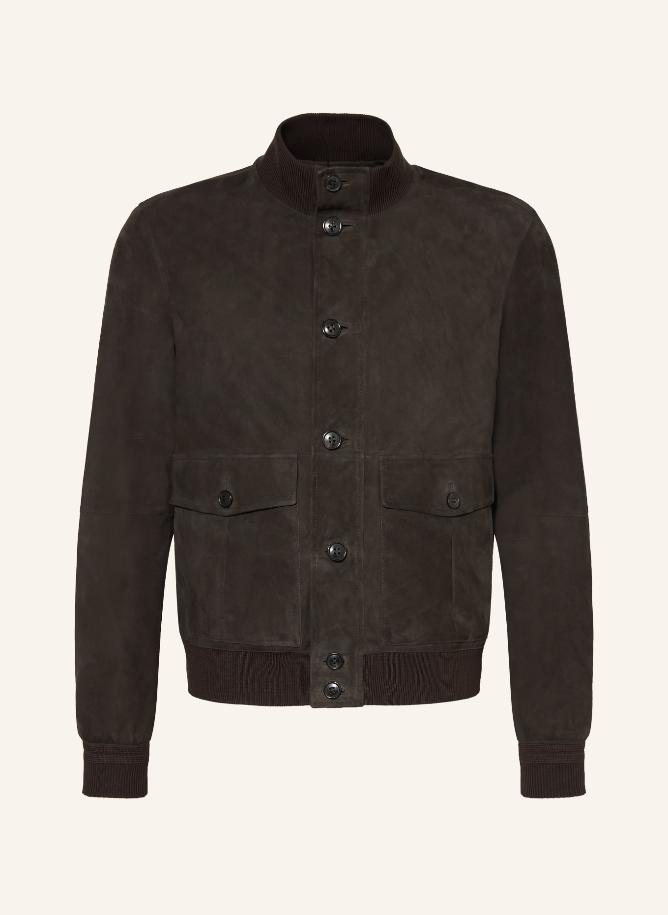 ZEGNA blouson en cuir: MARRON FONCÉ