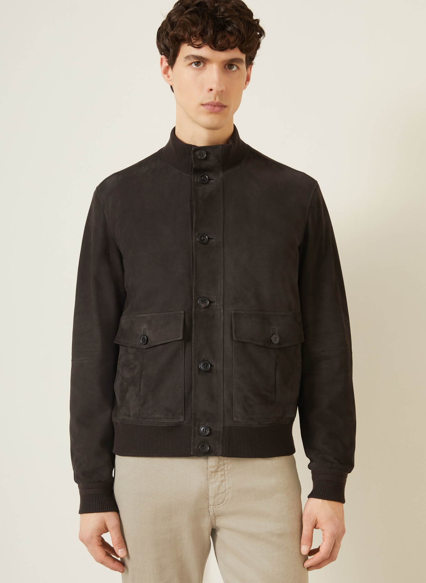 ZEGNA blouson en cuir: MARRON FONCÉ