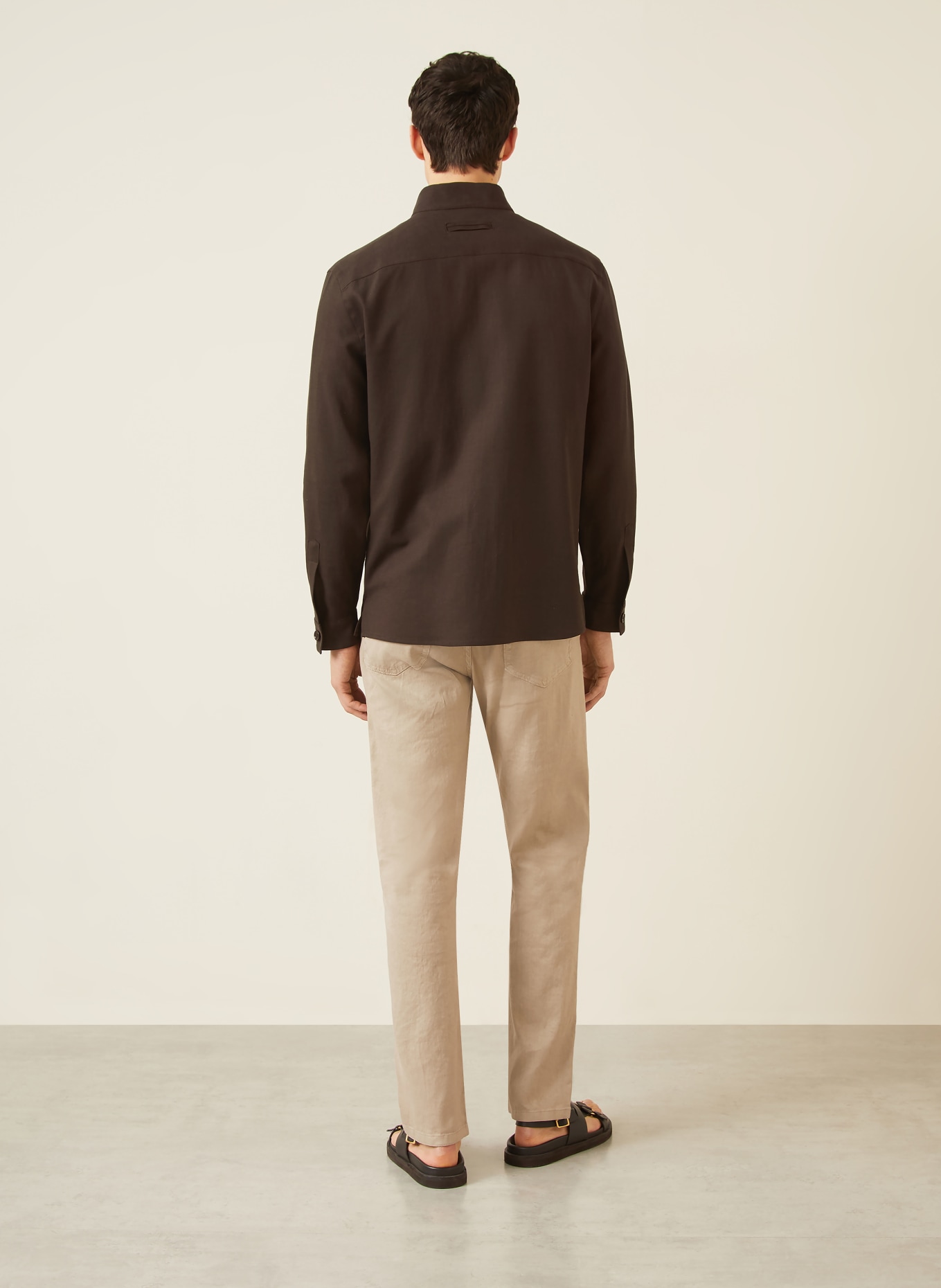 ZEGNA Overjacket aus Leinen: DUNKELBRAUN