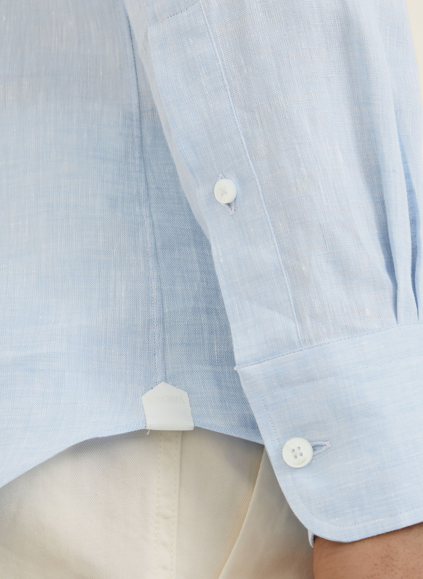 ZEGNA Linen Shirt, Regular Fit: LIGHT BLUE