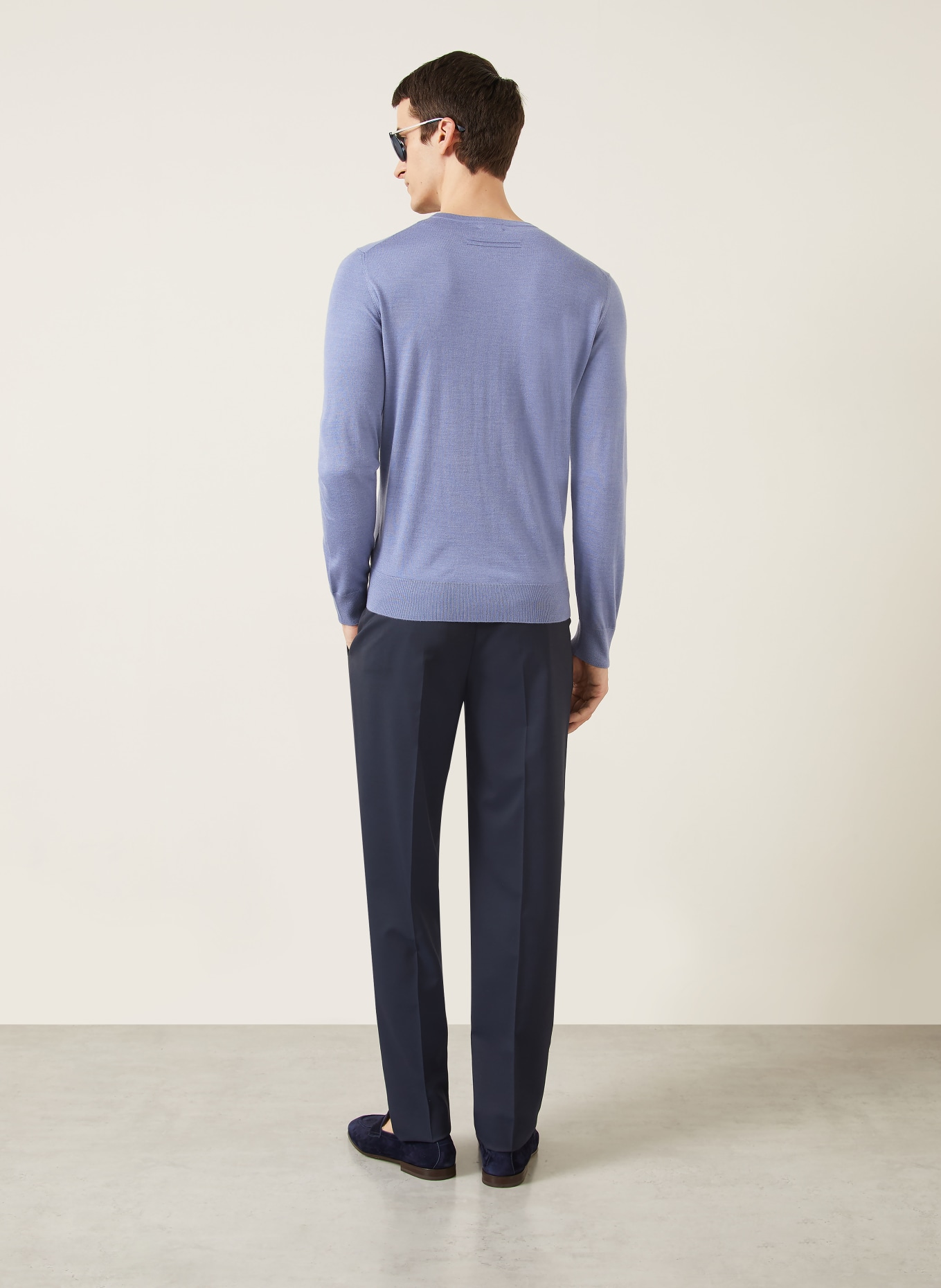 ZEGNA Sweter z kaszmiru z dodatkiem jedwabiu: NIEBIESKI