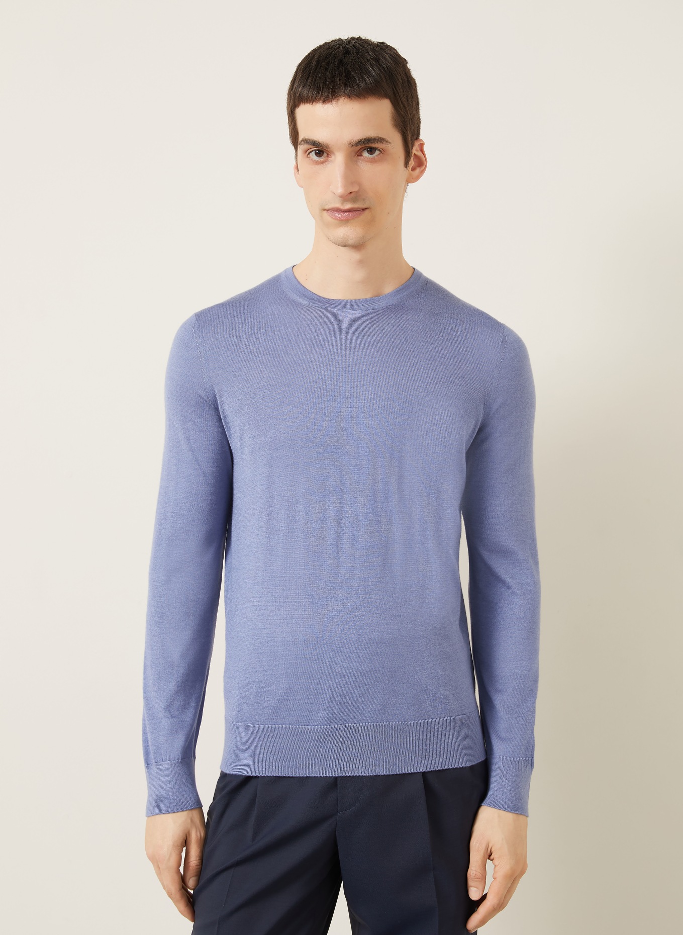 ZEGNA Sweter z kaszmiru z dodatkiem jedwabiu: NIEBIESKI