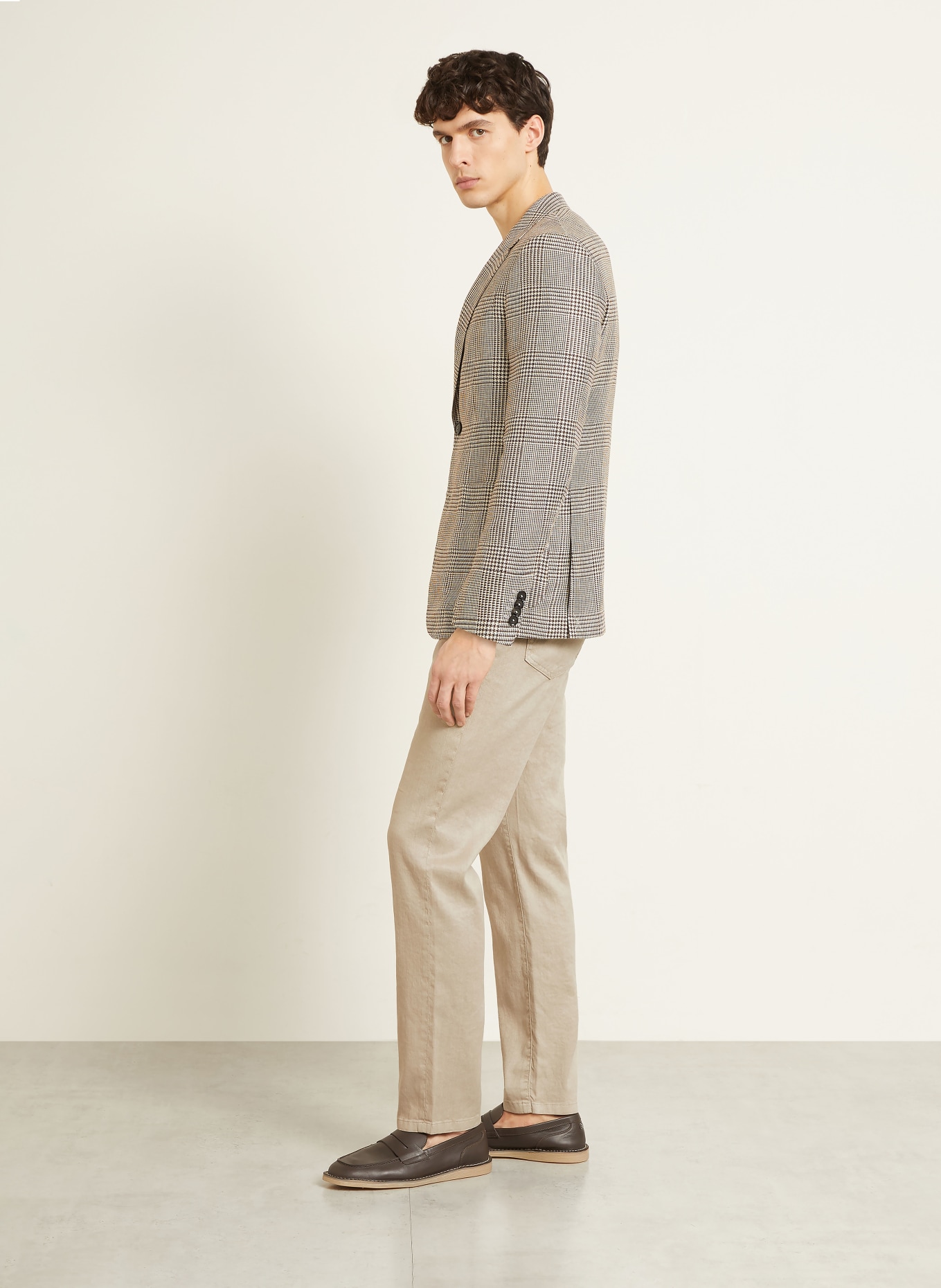 ZEGNA Slim fit pants with linen: N02 MID BEIGE SOLID